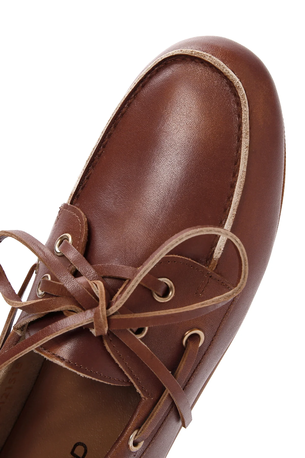 Kadın Taba Deri Maskülen Loafer - Image 9