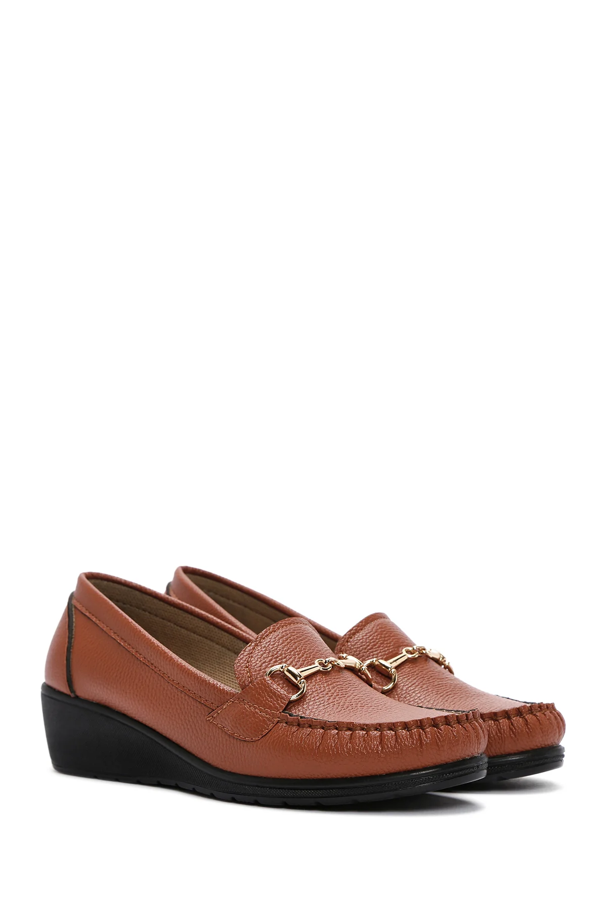 Kadın Taba Dolgu Topuk Loafer - Image 3