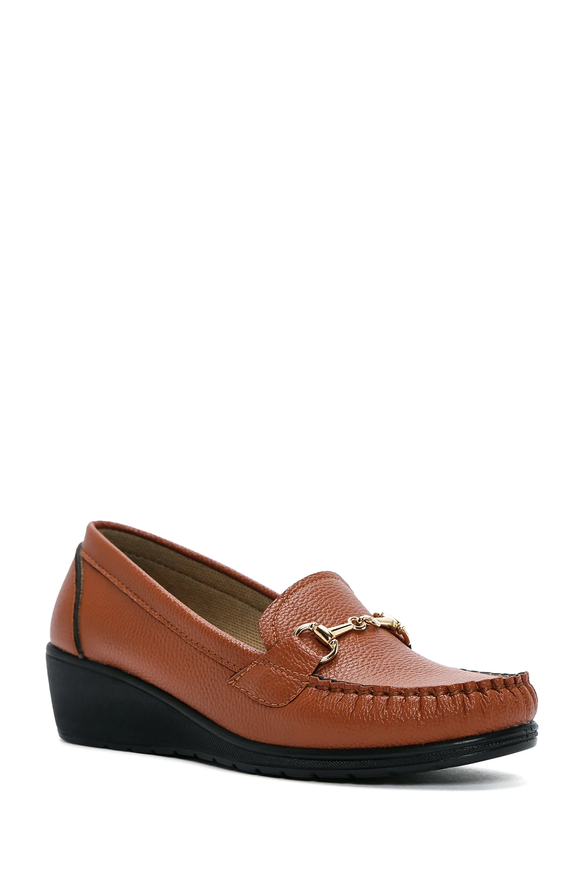 Kadın Taba Dolgu Topuk Loafer - Image 6