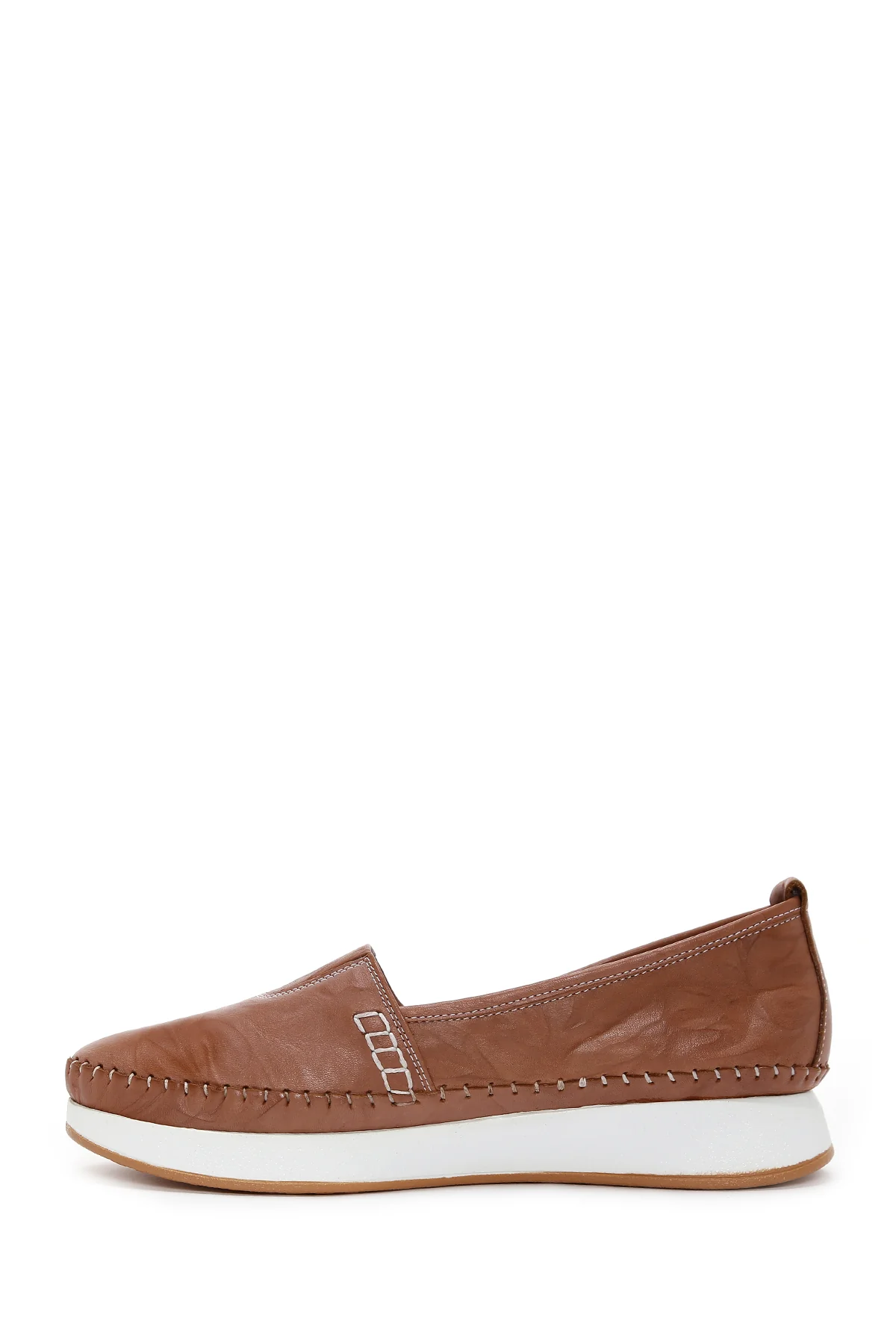 Kadın Taba Kalın Tabanlı Deri Comfort Loafer - Image 2