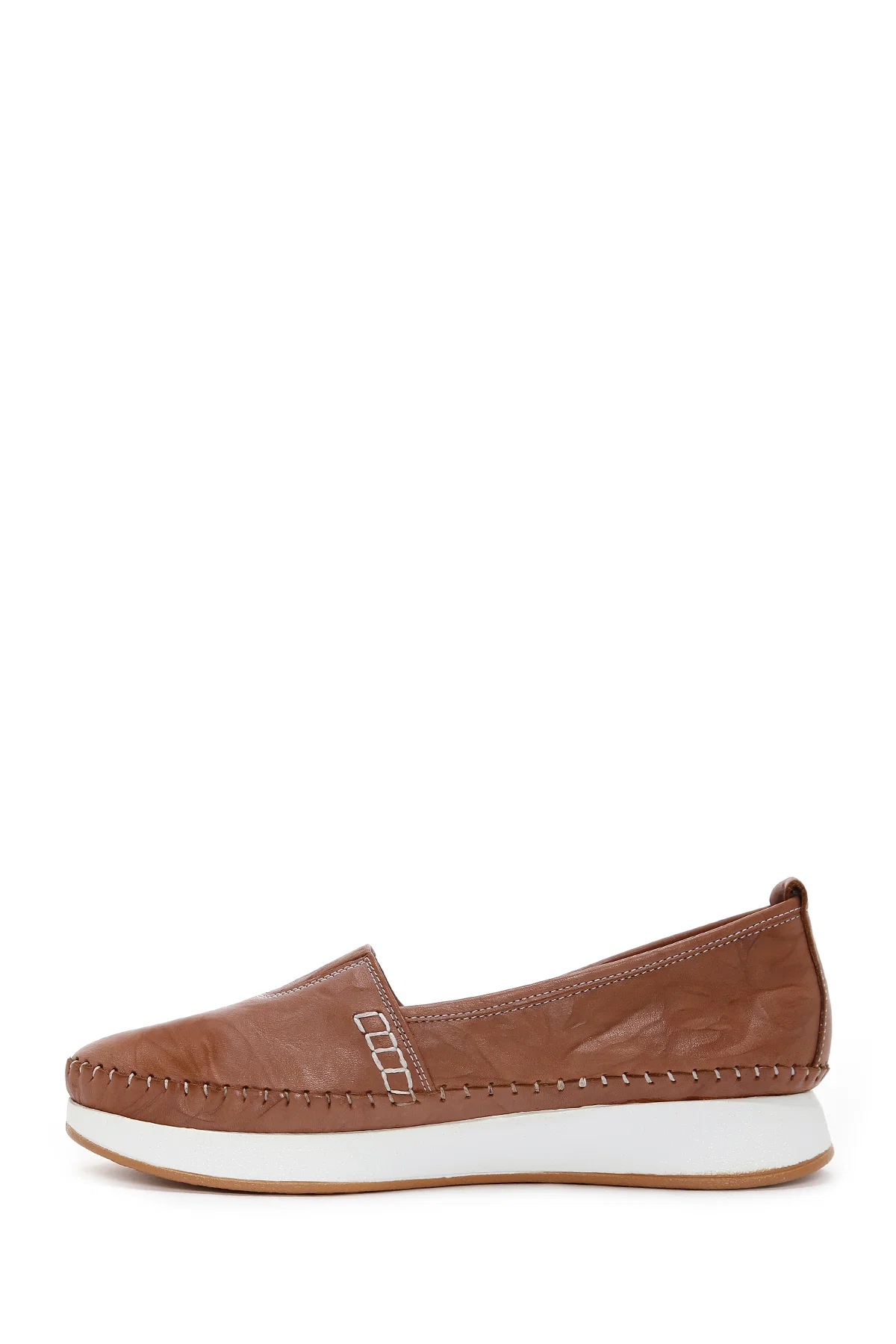 Kadın Taba Kalın Tabanlı Deri Comfort Loafer - Image 2