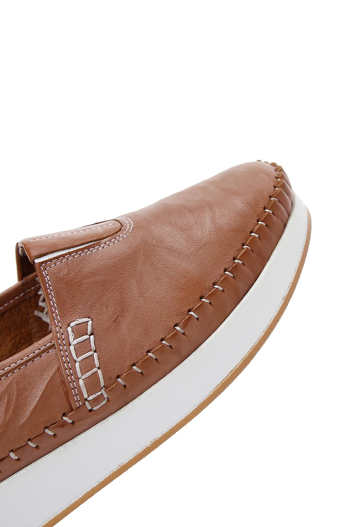 Kadın Taba Kalın Tabanlı Deri Comfort Loafer - Image 8