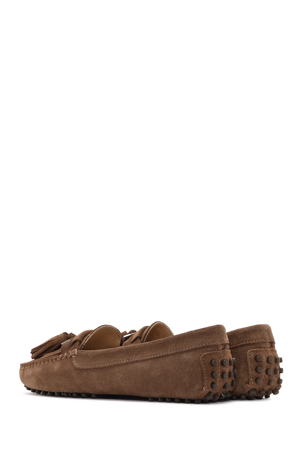 Kadın Taba Püsküllü Süet Deri Loafer - Image 5