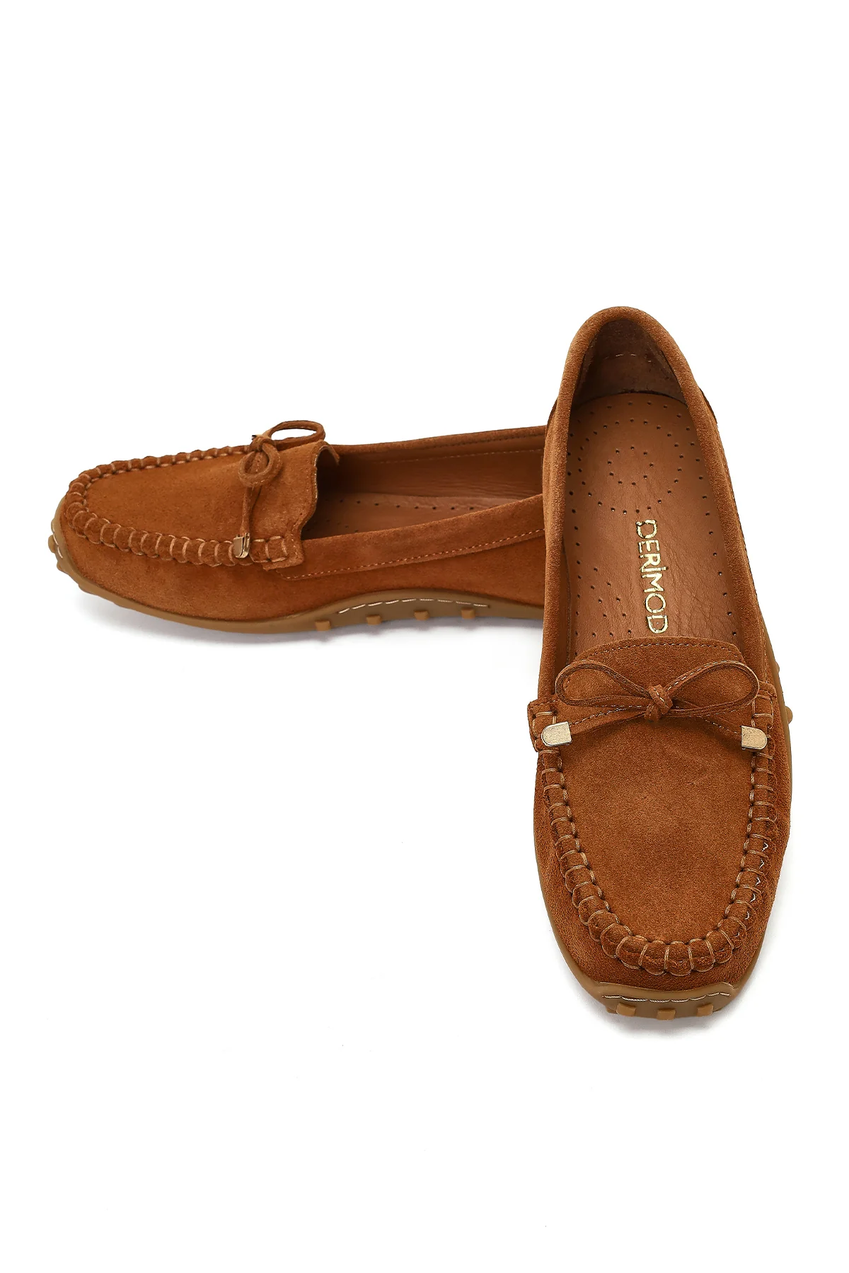 Kadın Taba Püsküllü Süet Deri Loafer - Image 10