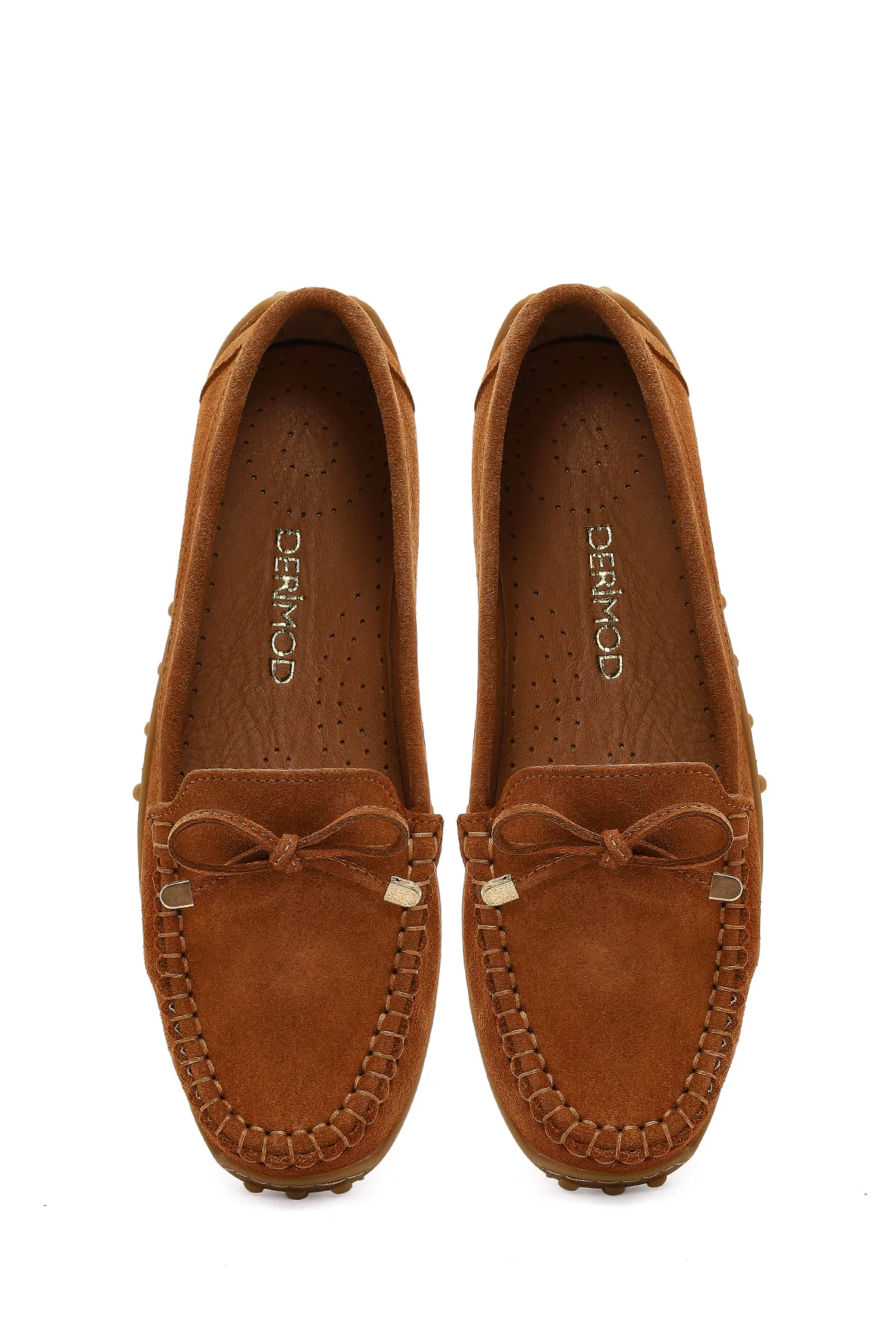 Kadın Taba Püsküllü Süet Deri Loafer - Image 7