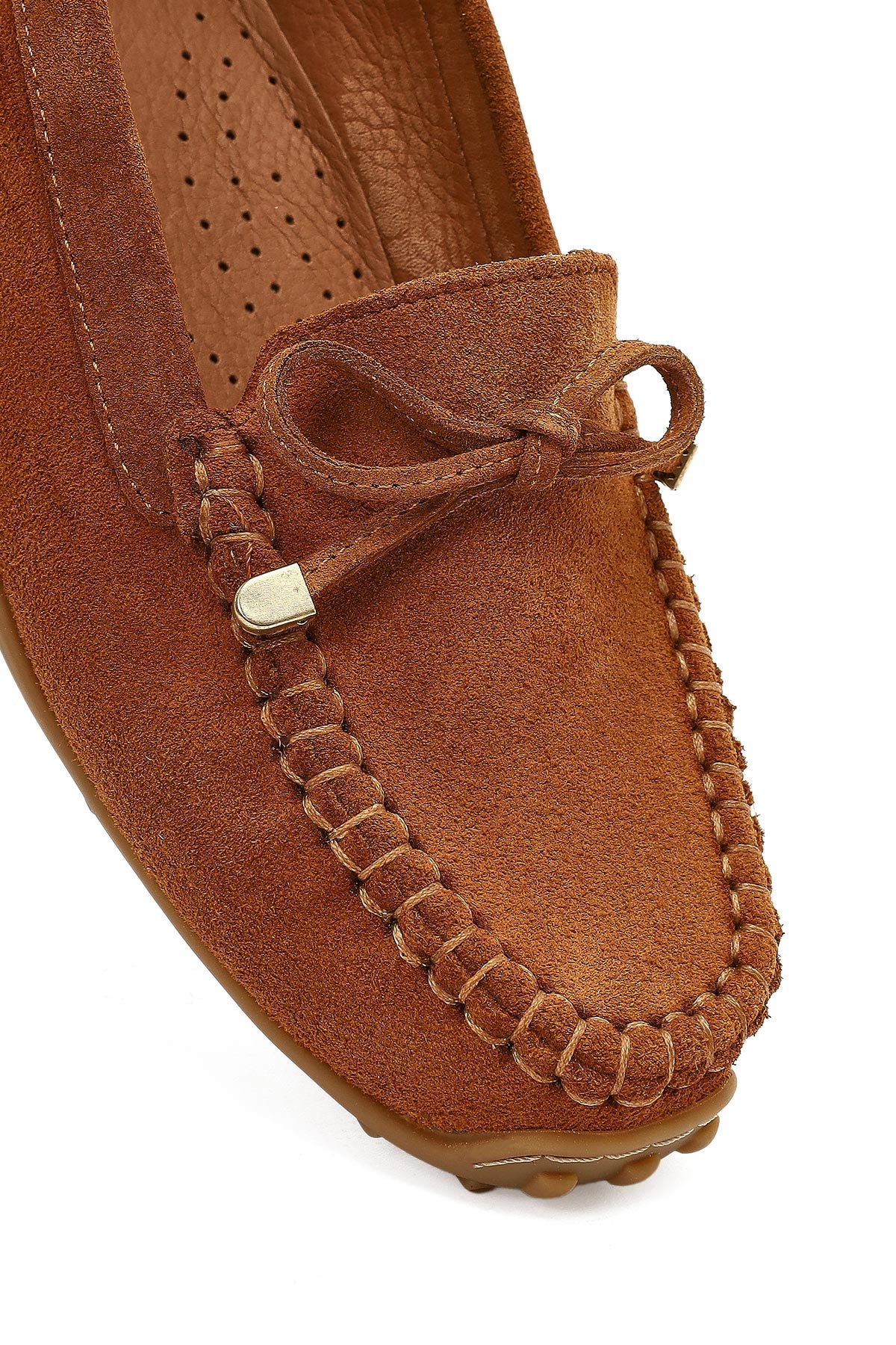 Kadın Taba Püsküllü Süet Deri Loafer - Image 9