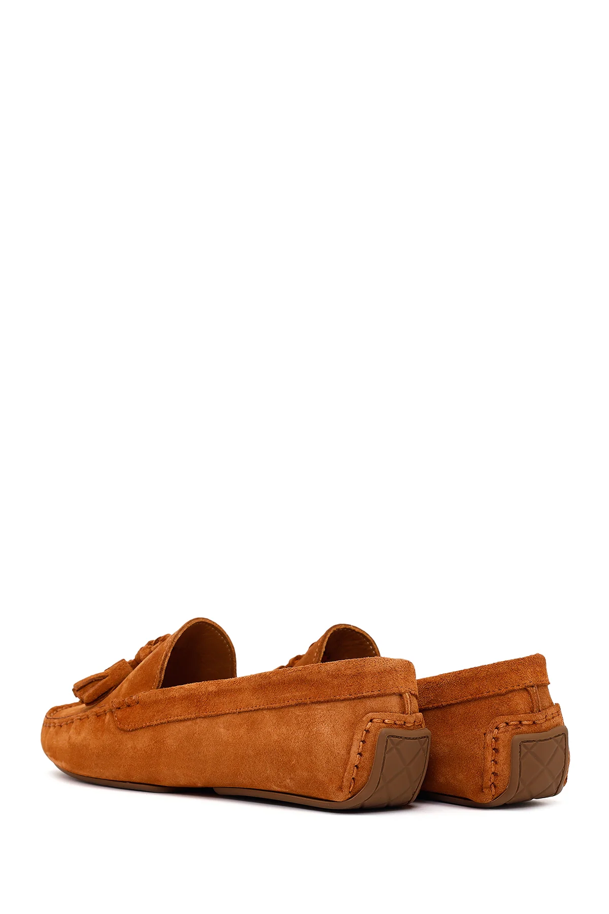 Kadın Taba Püsküllü Süet Deri Loafer - Image 6