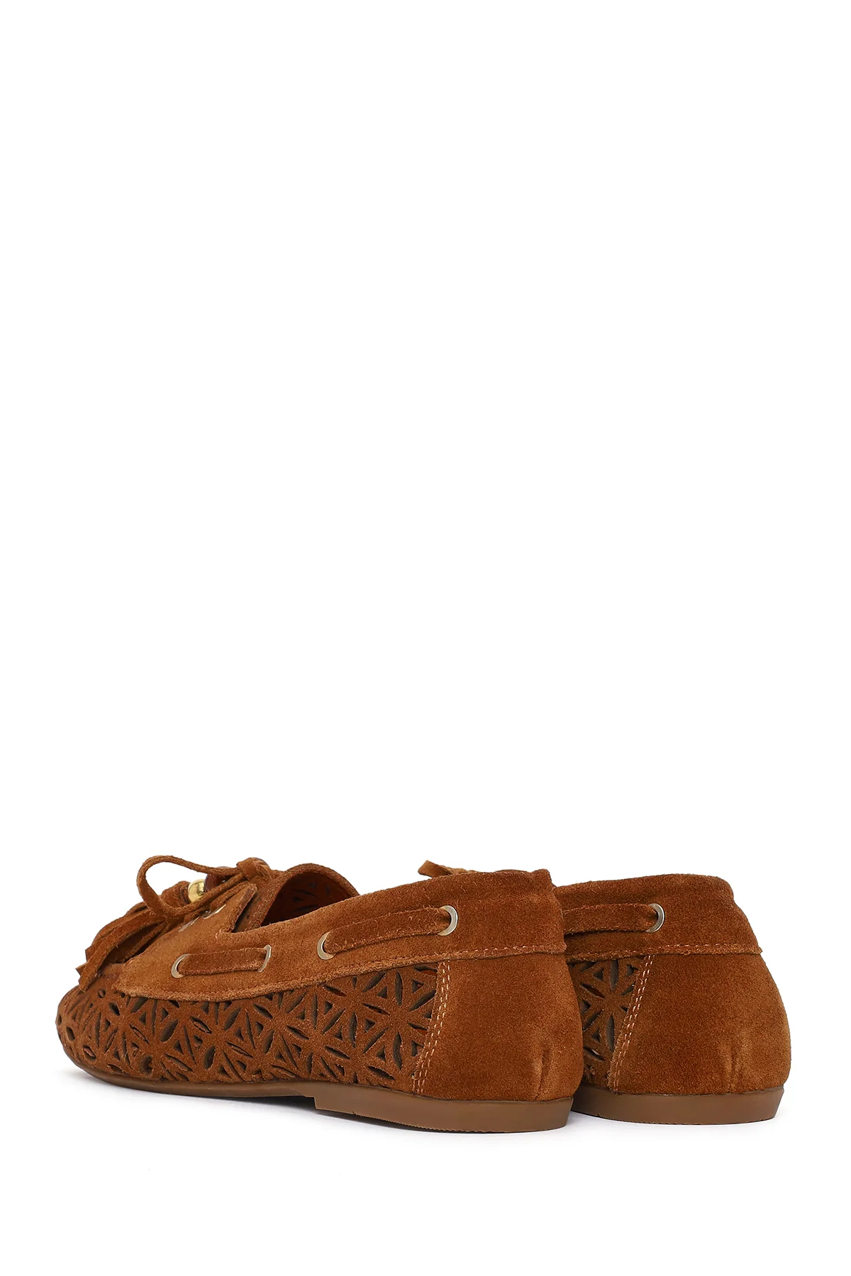 Kadın Taba Püsküllü Süet Deri Loafer - Image 6