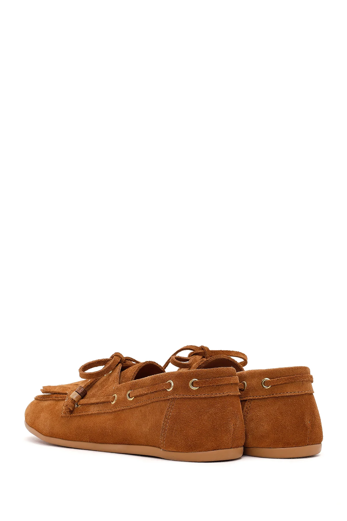 Kadın Taba Püsküllü Süet Deri Loafer - Image 6