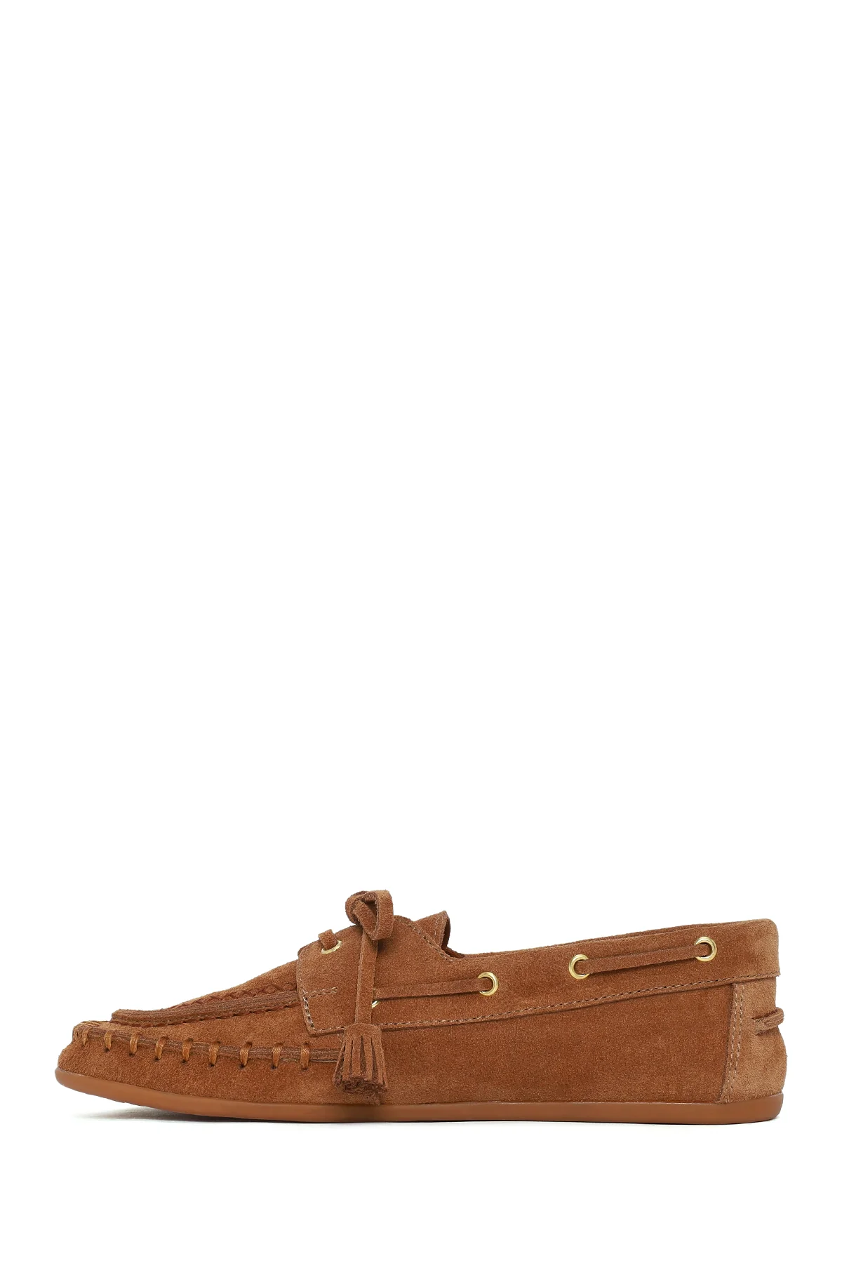 Kadın Taba Püsküllü Süet Deri Loafer - Image 3