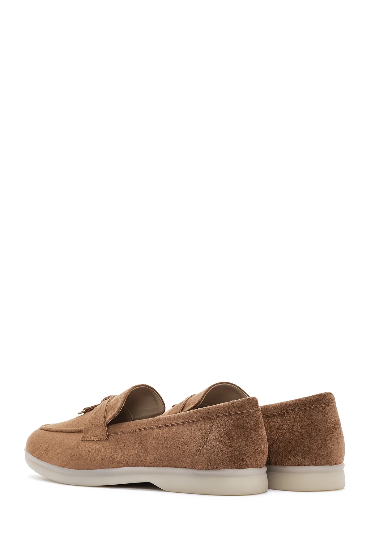 Kadın Taba Püsküllü Süet Maskülen Loafer - Image 5