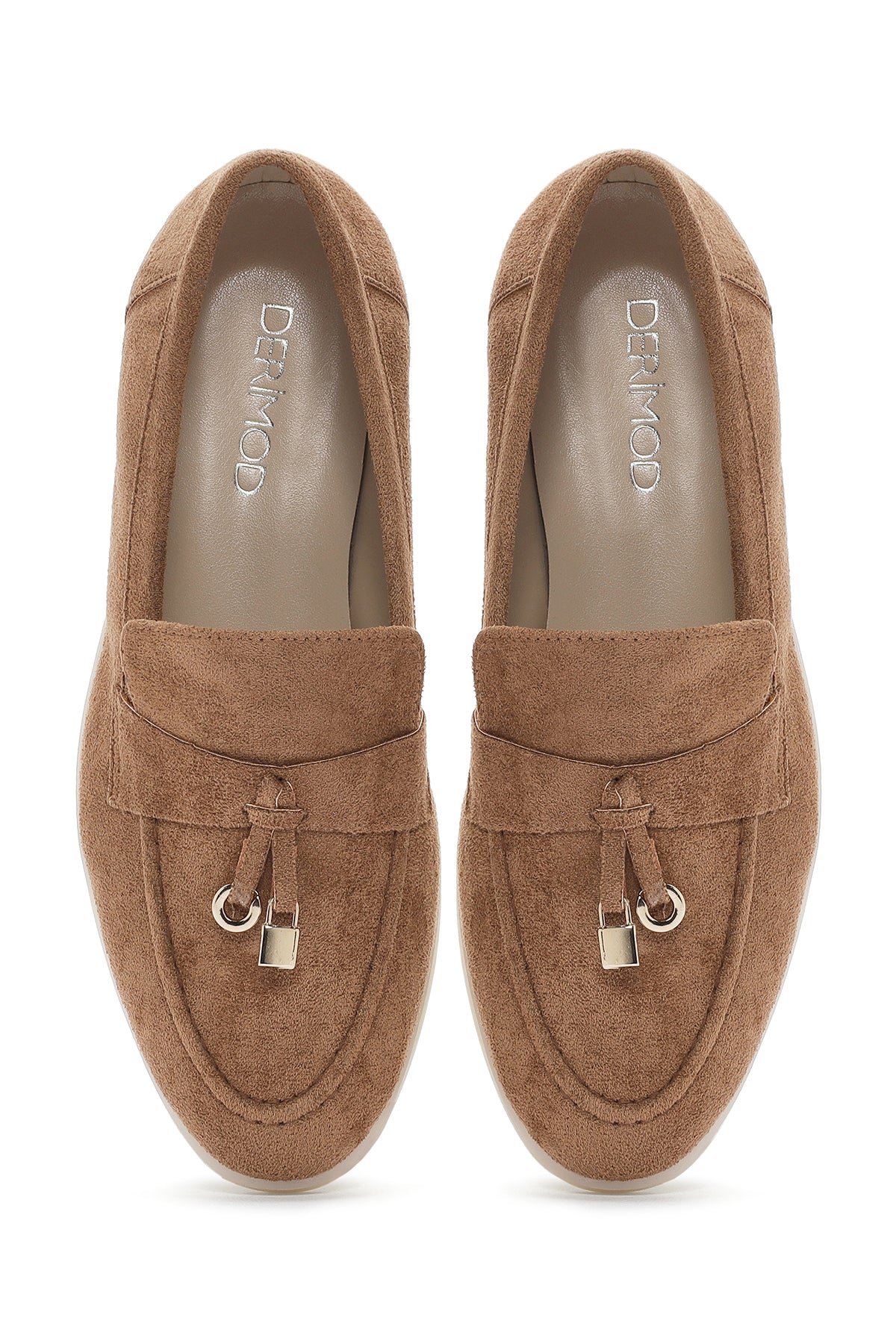 Kadın Taba Püsküllü Süet Maskülen Loafer - Image 7