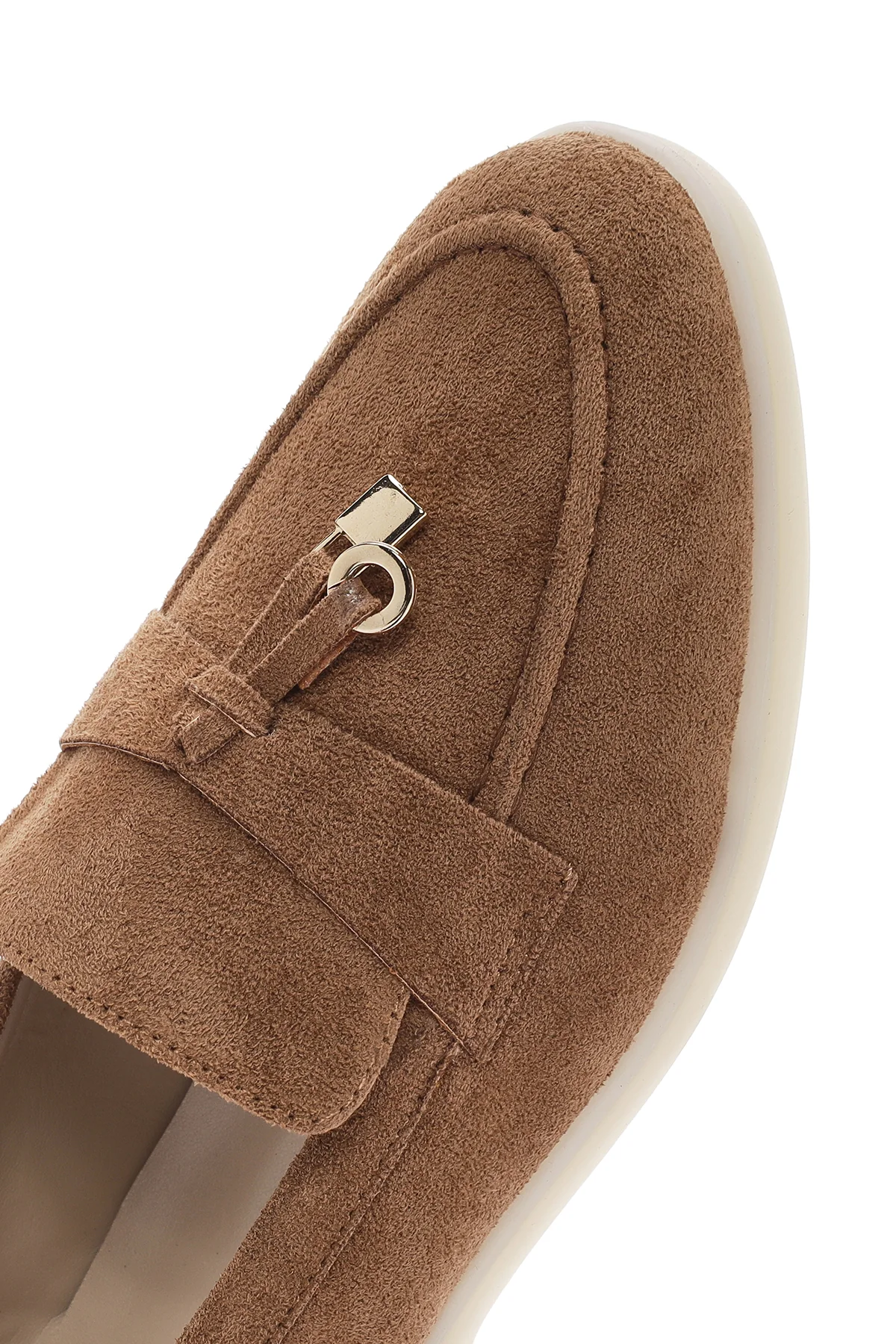 Kadın Taba Püsküllü Süet Maskülen Loafer - Image 8