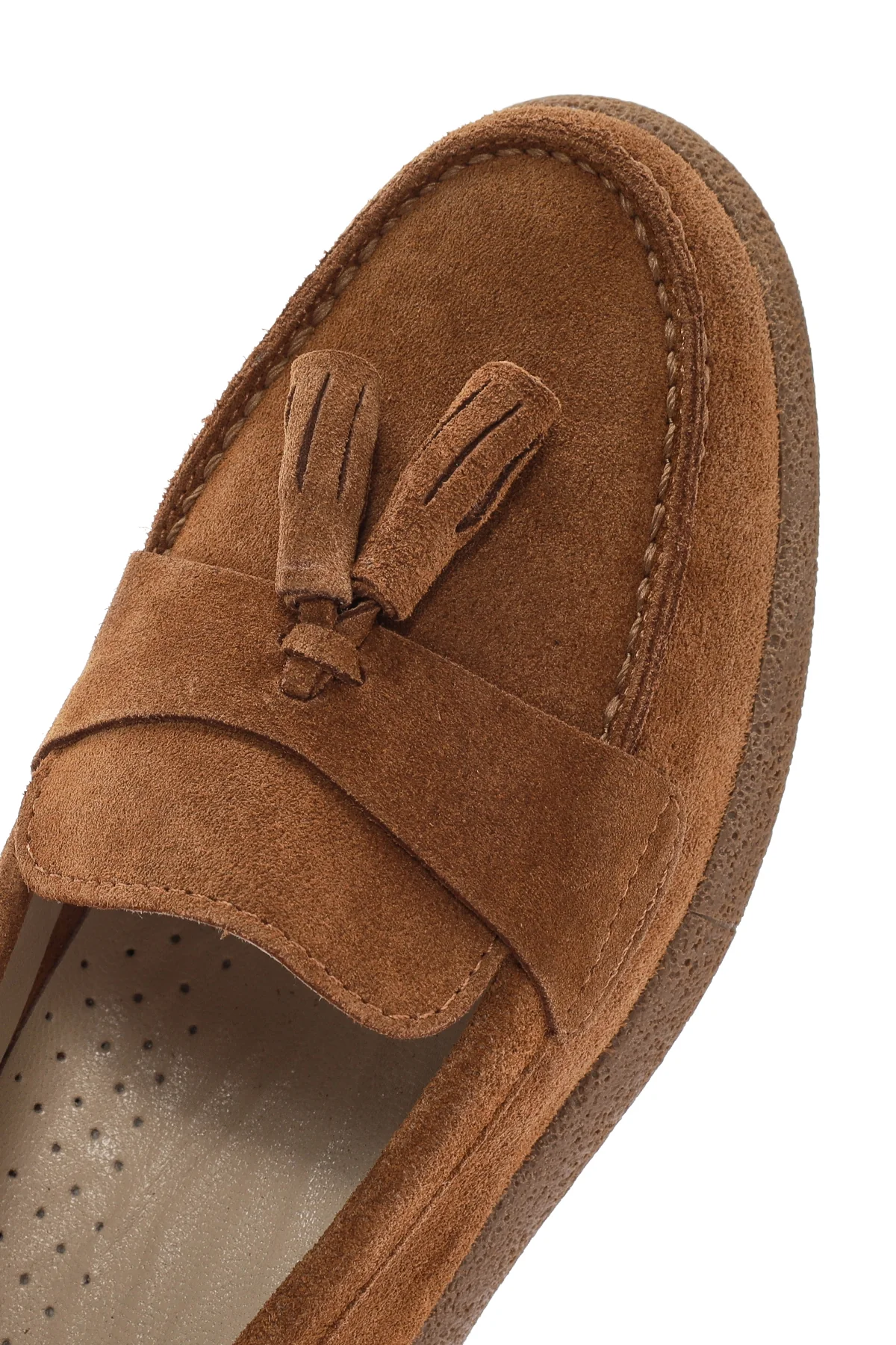 Kadın Taba Süet Deri Comfort Loafer - Image 10