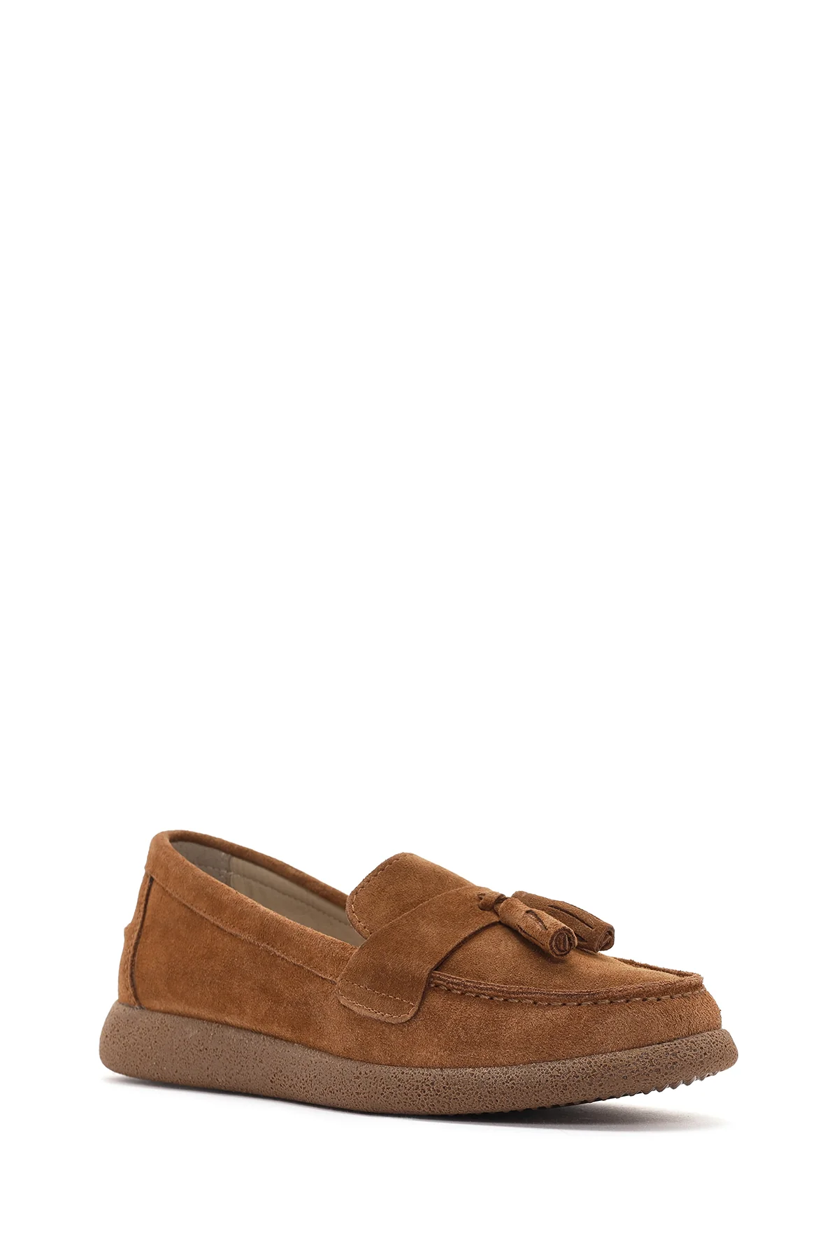 Kadın Taba Süet Deri Comfort Loafer - Image 6