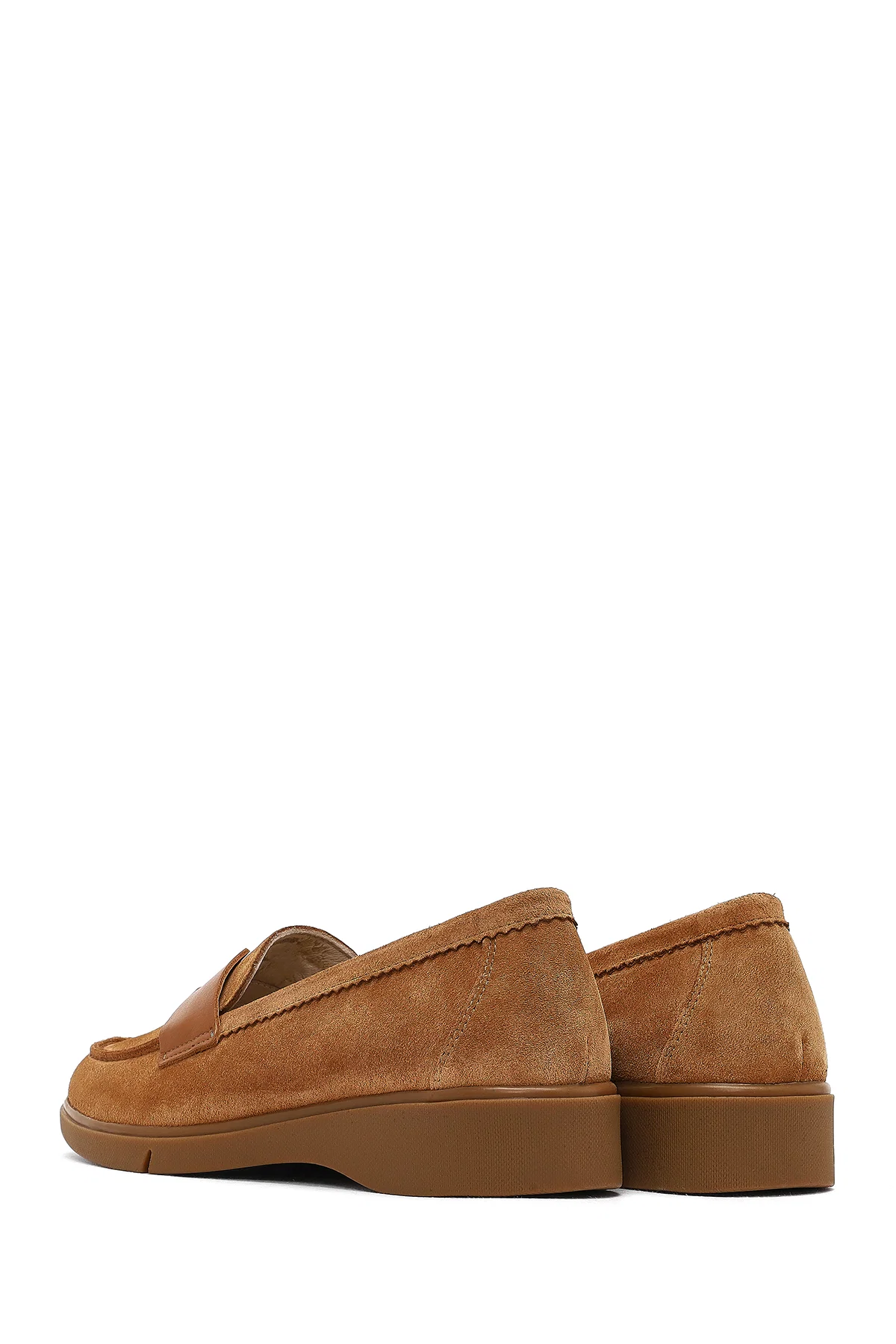 Kadın Taba Süet Deri Comfort Loafer - Image 5