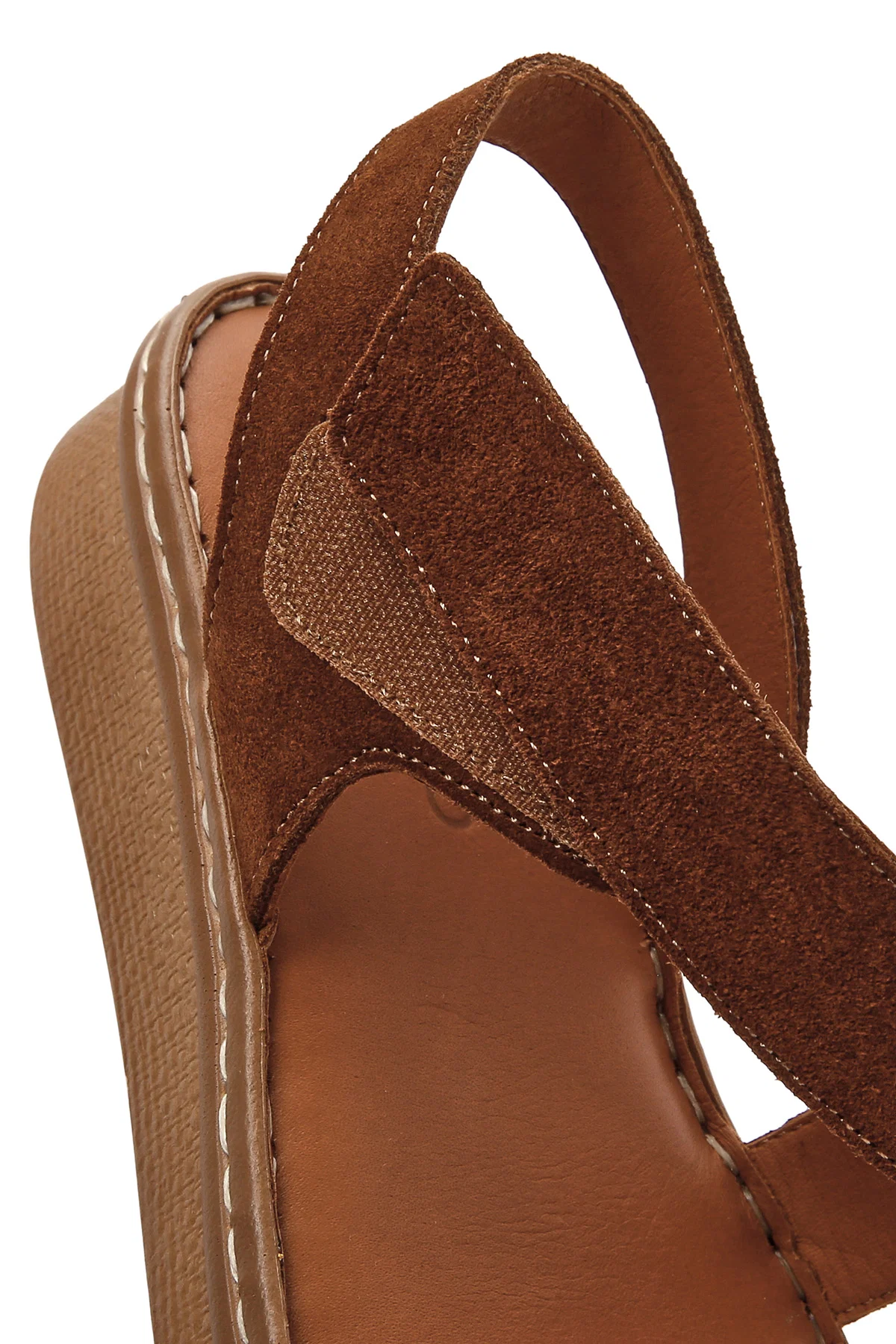 Kadın Taba Süet Deri Comfort Sandalet - Image 10