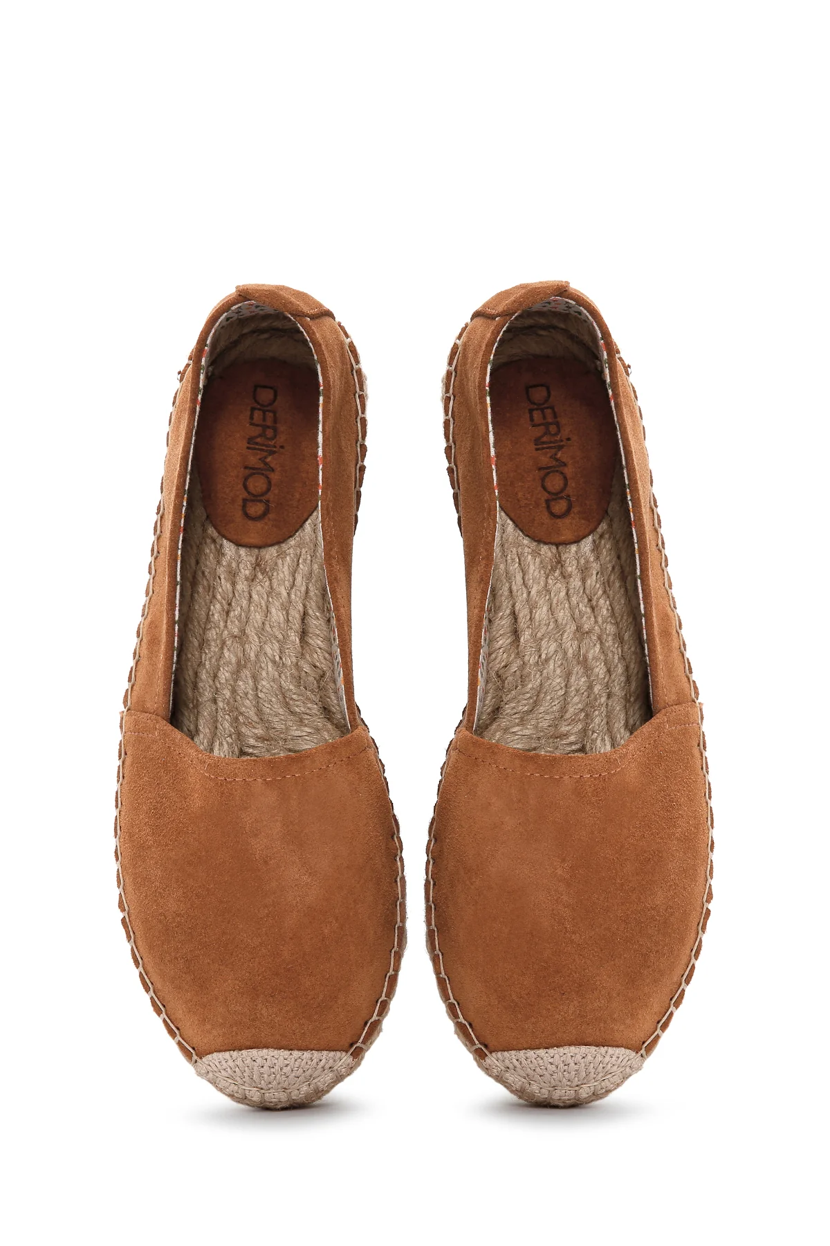 Kadın Taba Süet Deri Espadril - Image 7