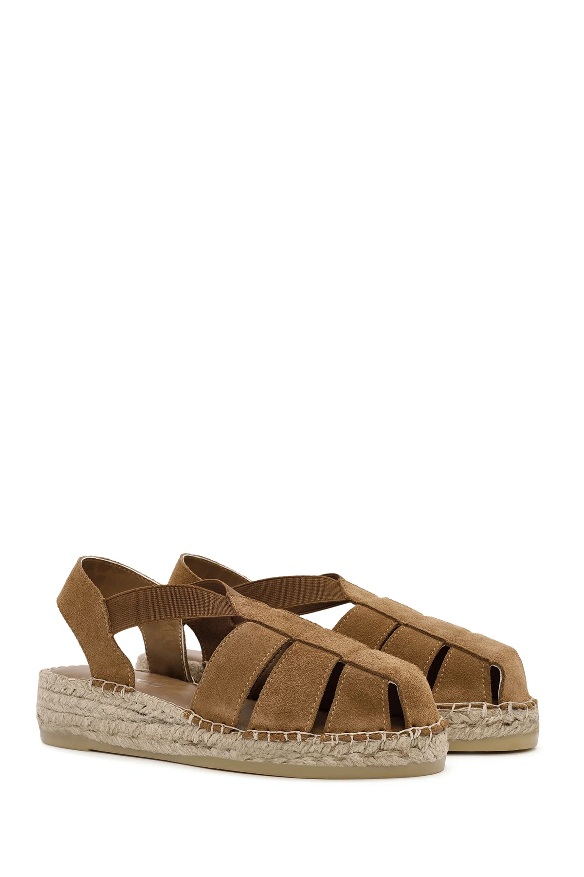 Kadın Taba Süet Deri Espadril - Image 3