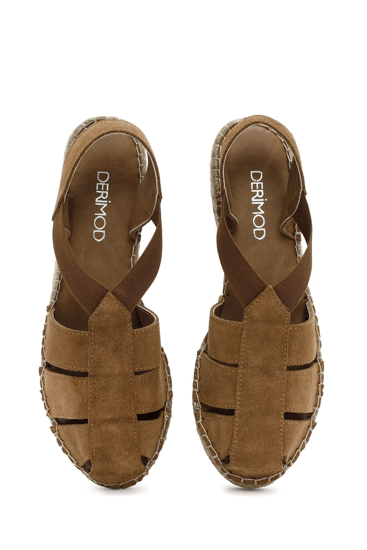 Kadın Taba Süet Deri Espadril - Image 7