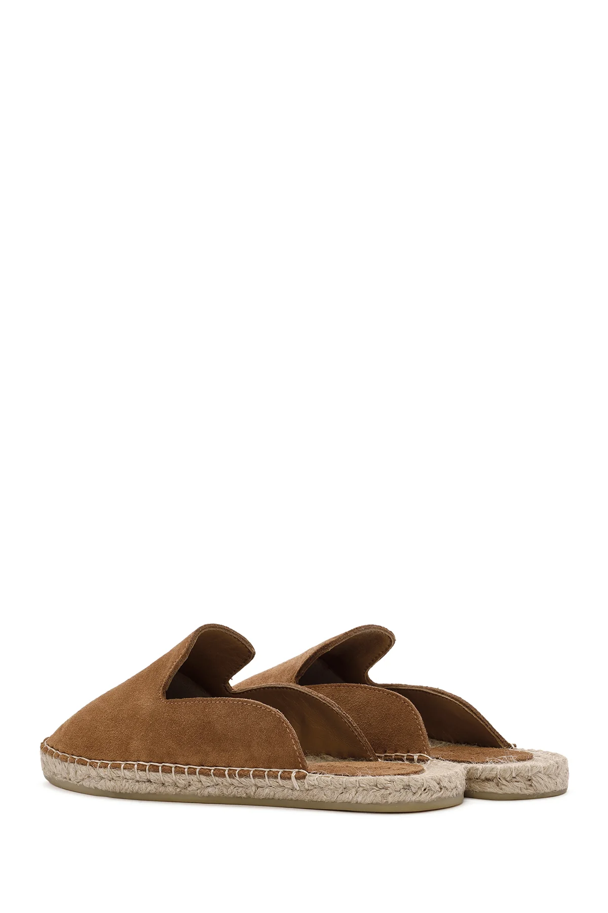 Kadın Taba Süet Deri Espadril Terlik - Image 6