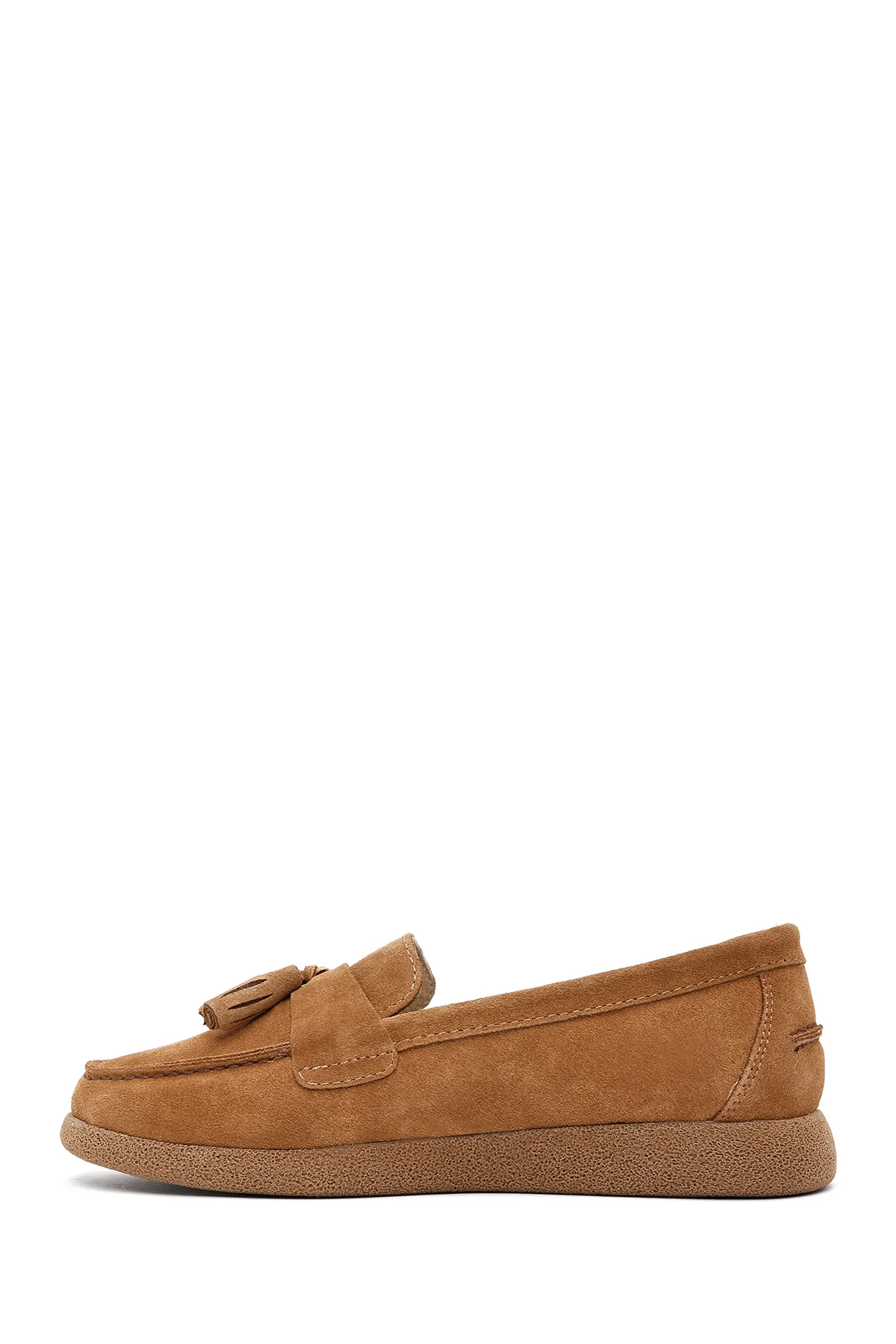 Kadın Taba Süet Deri Konfor Loafer - Image 3