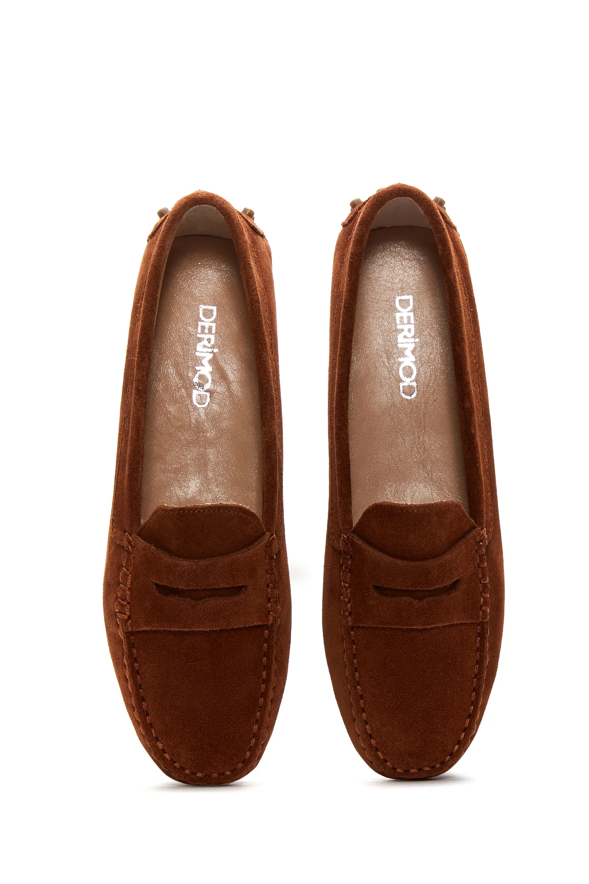 Kadın Taba Süet Deri Loafer - Image 6