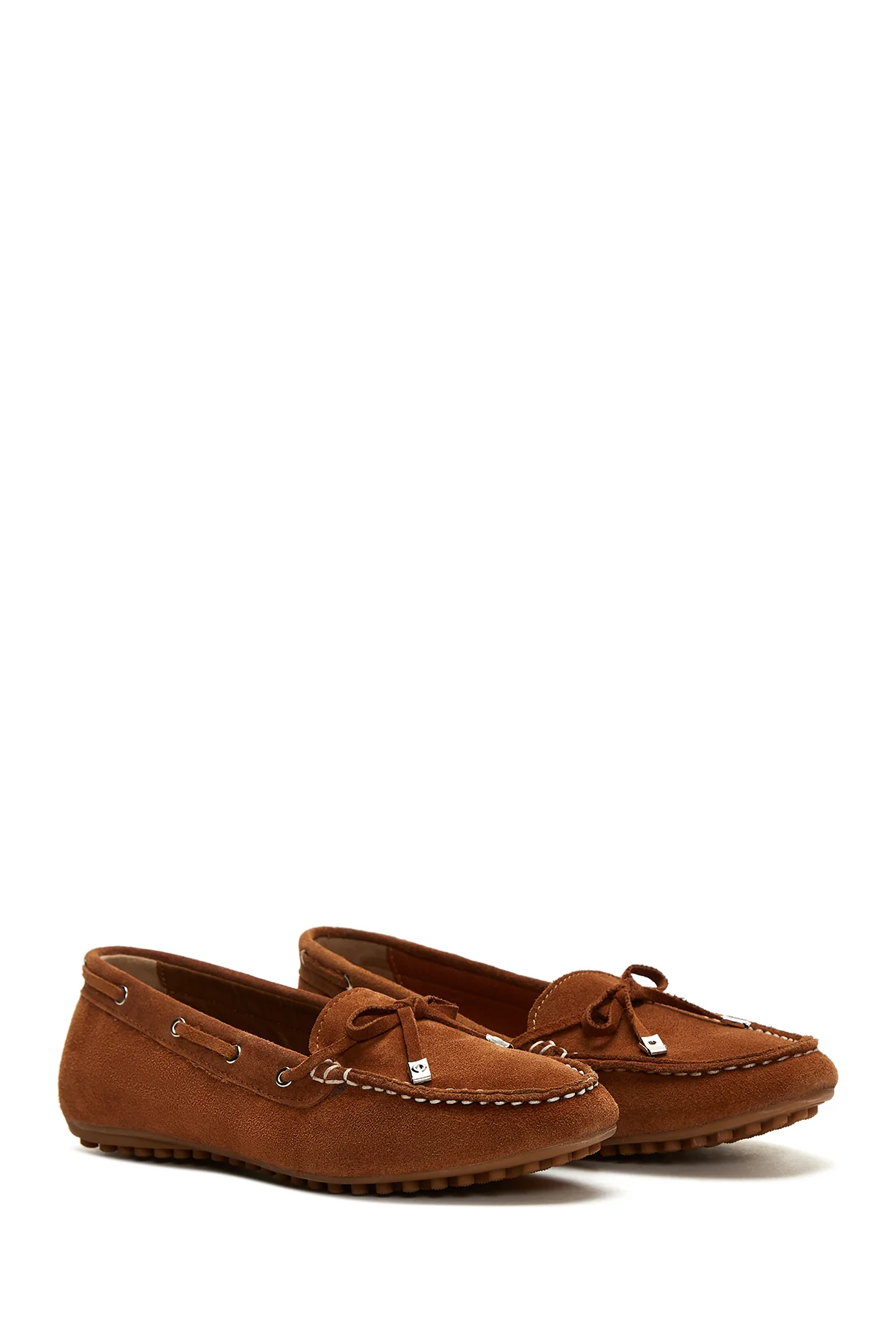 Kadın Taba Süet Deri Loafer - Image 3