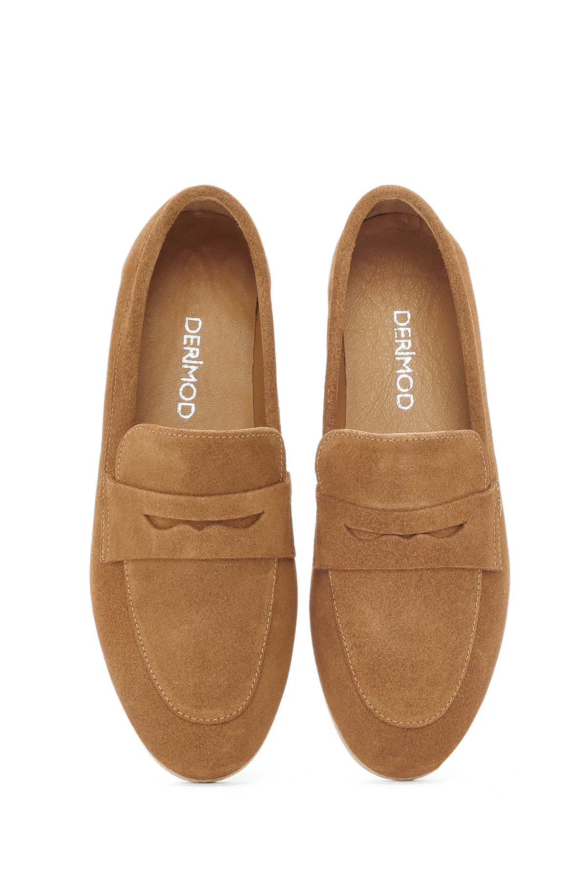 Kadın Taba Süet Deri Loafer - Image 7