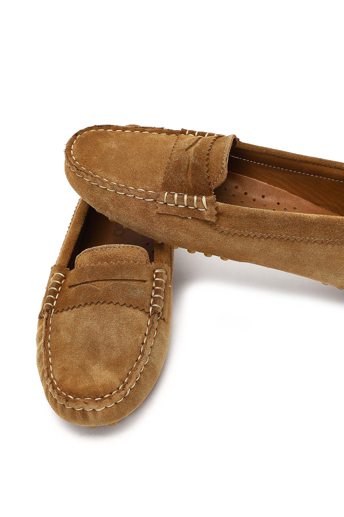 Kadın Taba Süet Deri Loafer - Image 11