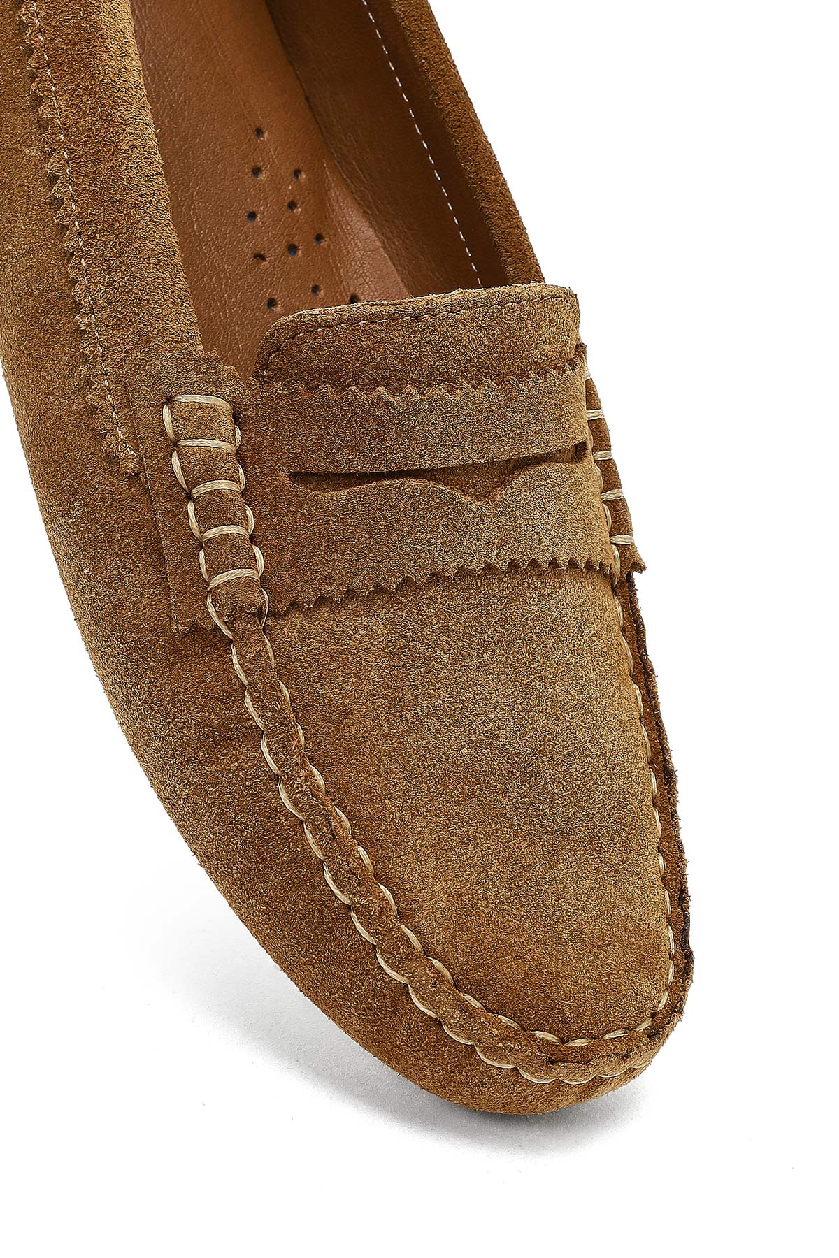 Kadın Taba Süet Deri Loafer - Image 9