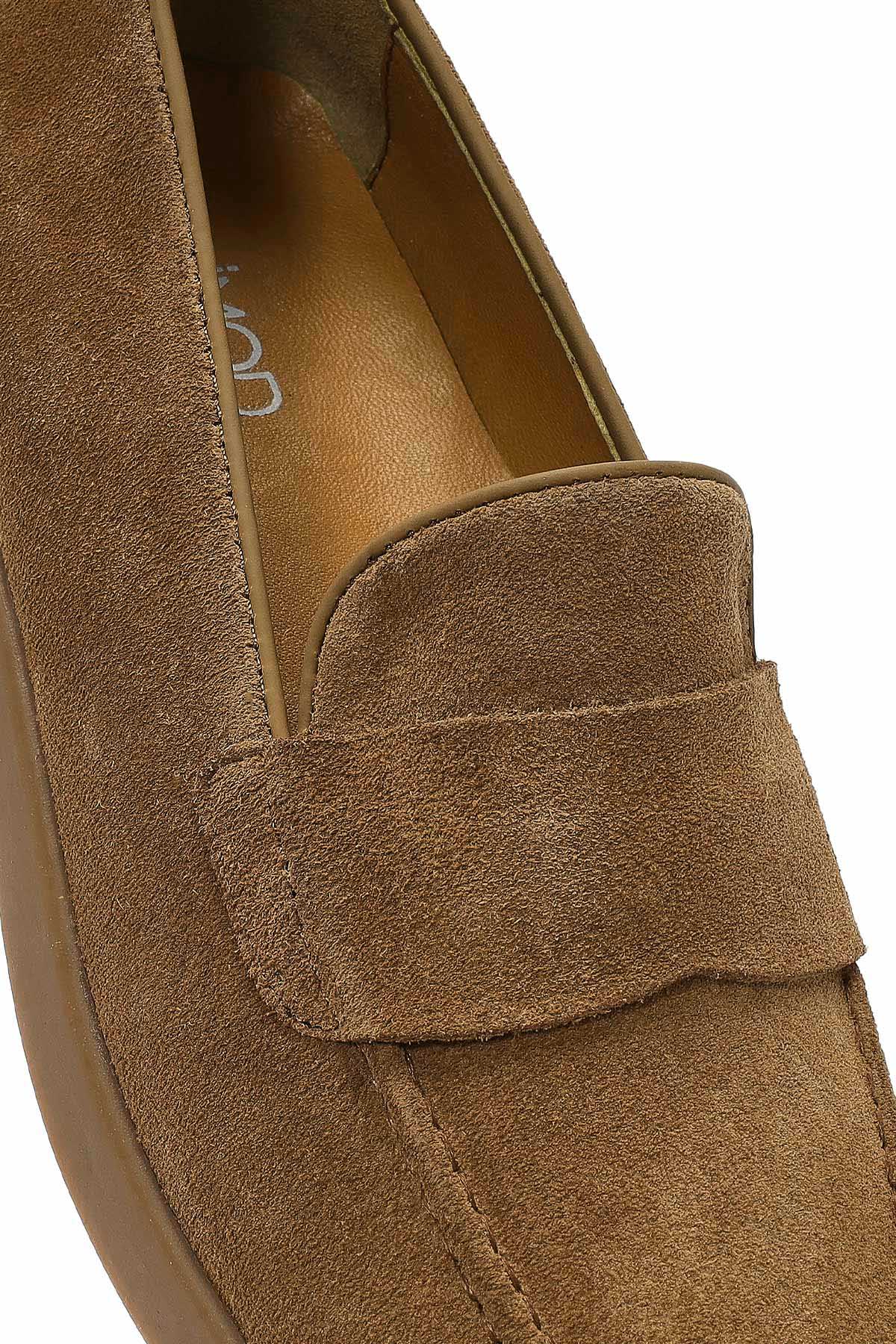 Kadın Taba Süet Deri Loafer - Image 9