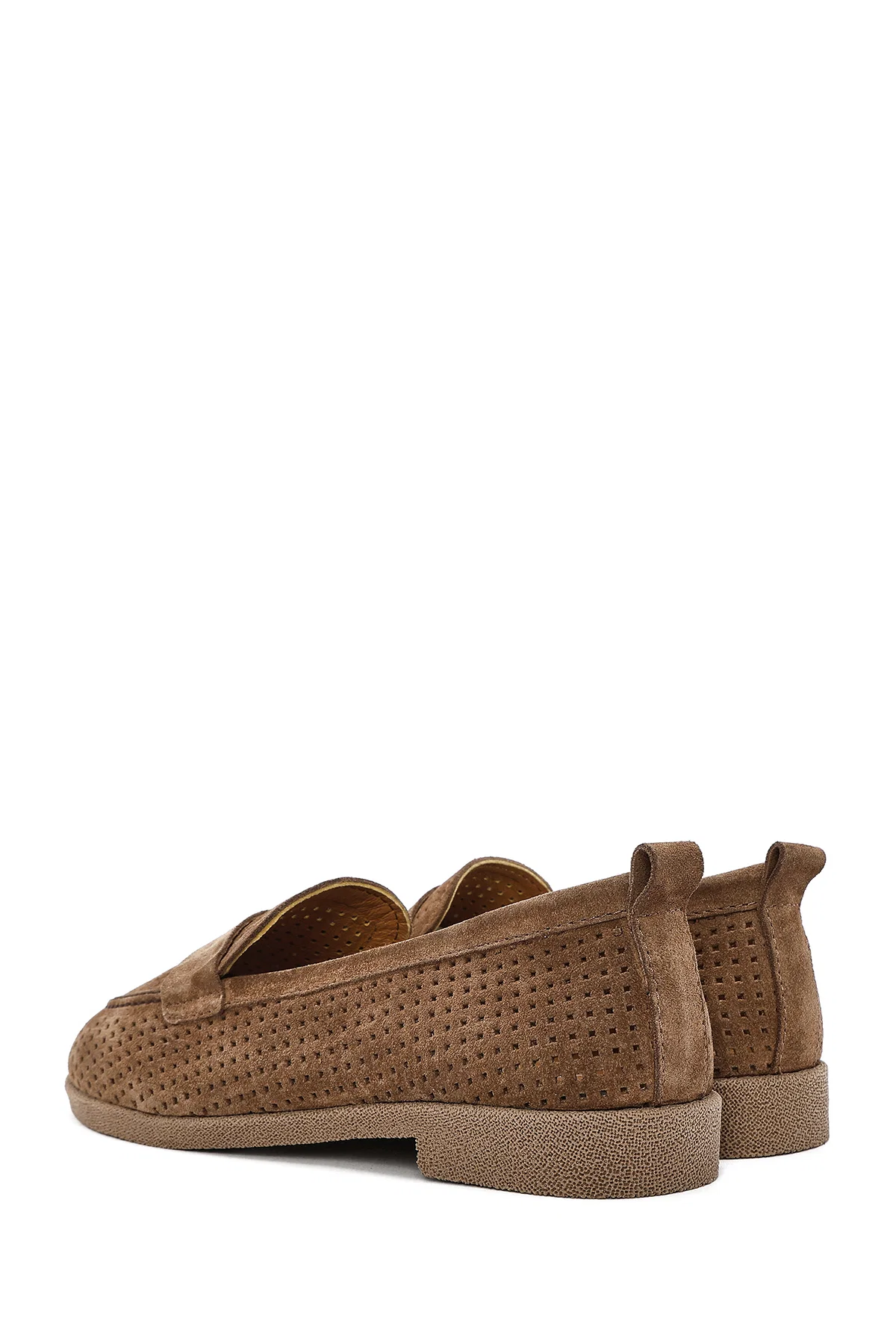 Kadın Taba Süet Deri Loafer - Image 5
