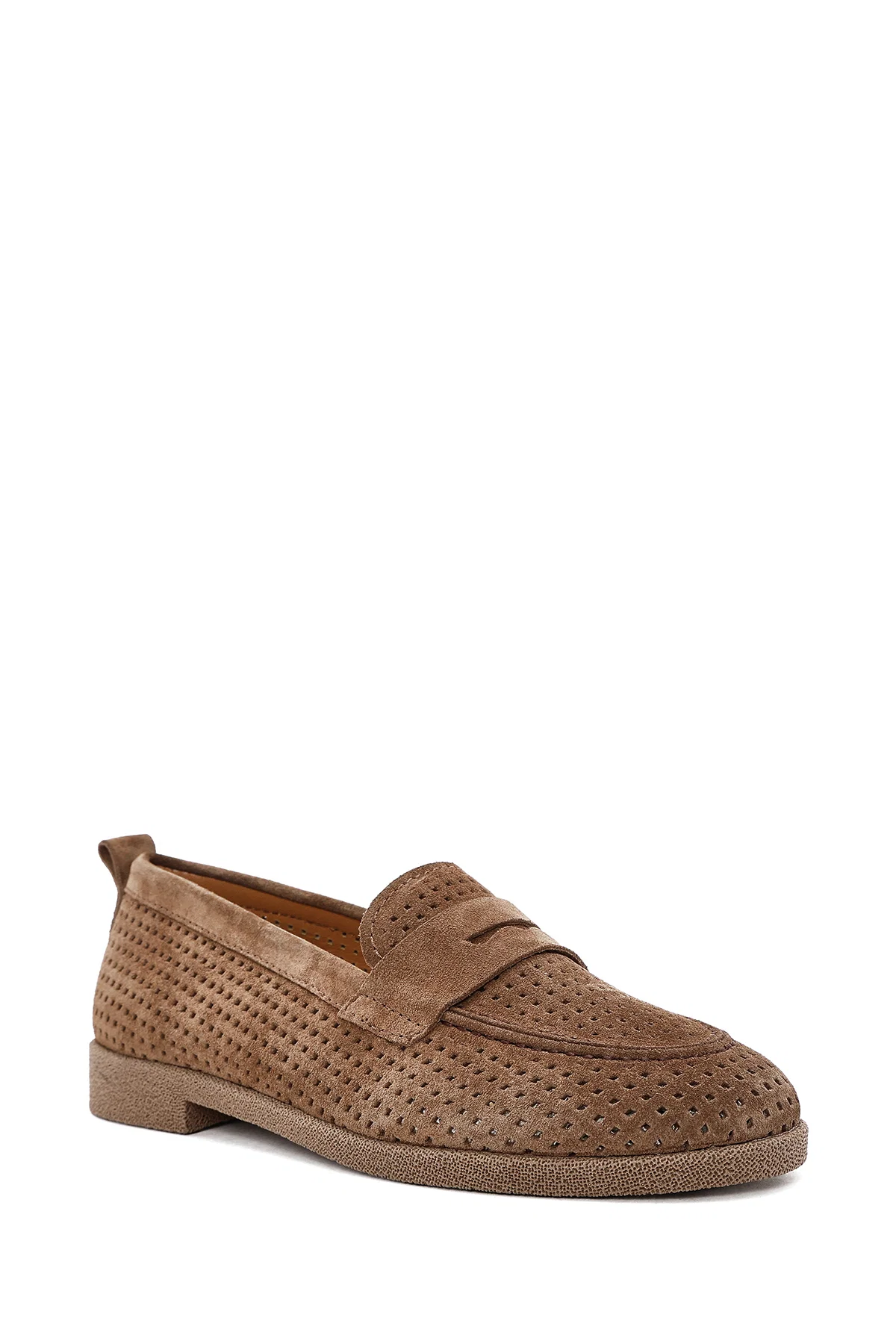 Kadın Taba Süet Deri Loafer - Image 7