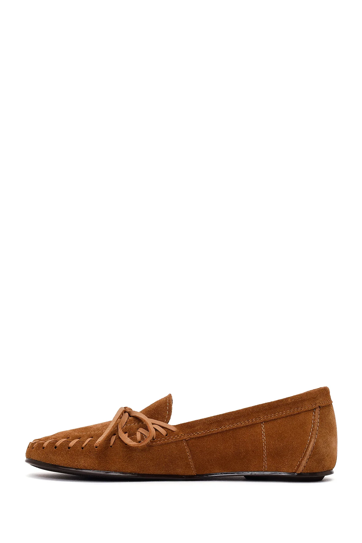 Kadın Taba Süet Deri Loafer - Image 3