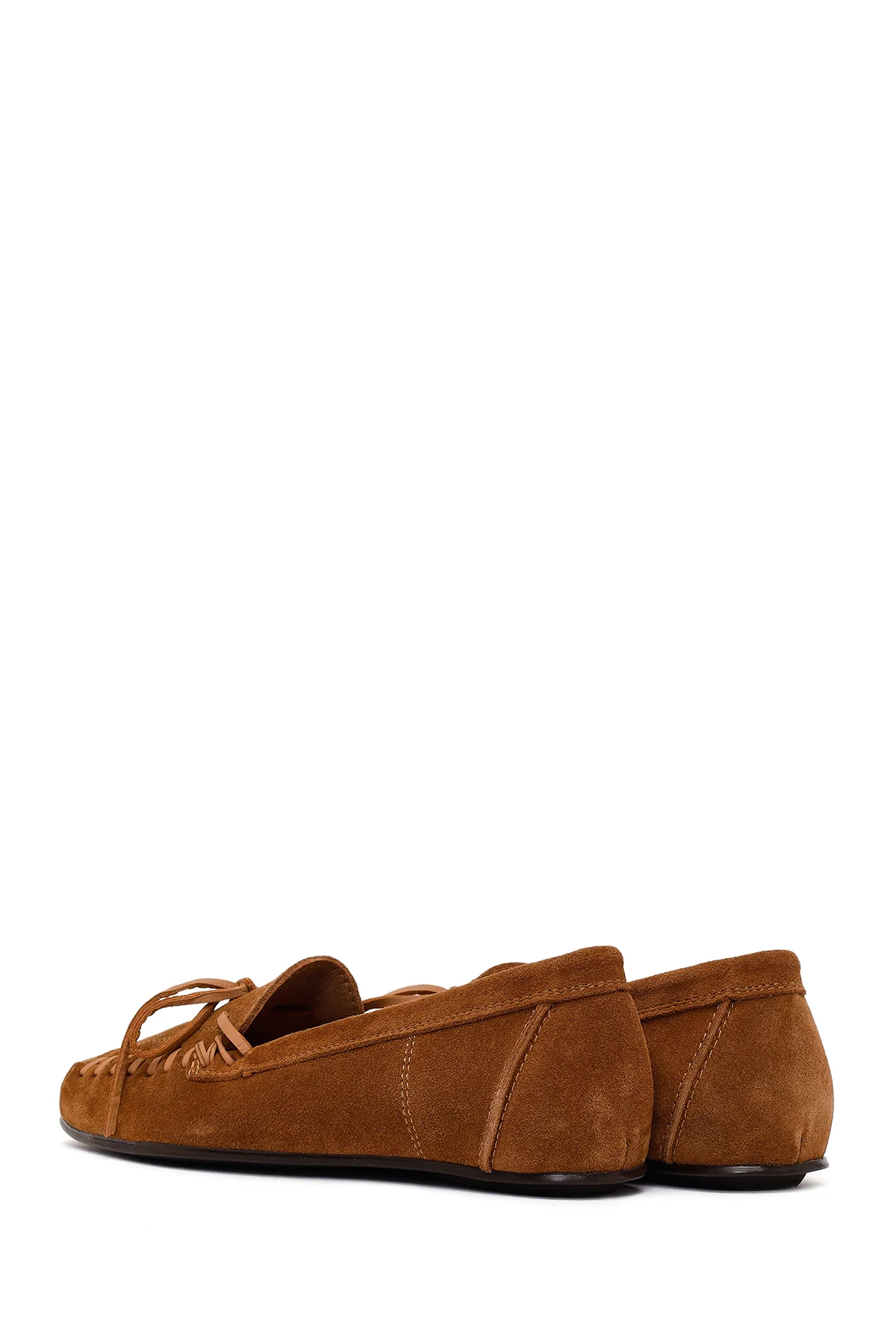 Kadın Taba Süet Deri Loafer - Image 6