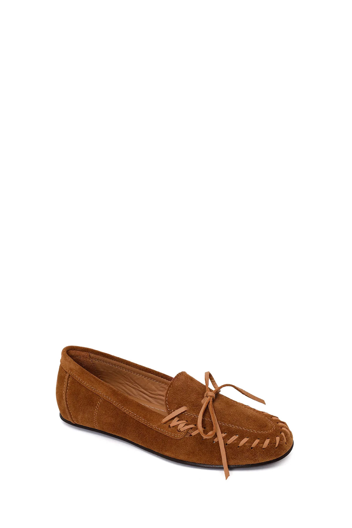 Kadın Taba Süet Deri Loafer - Image 7