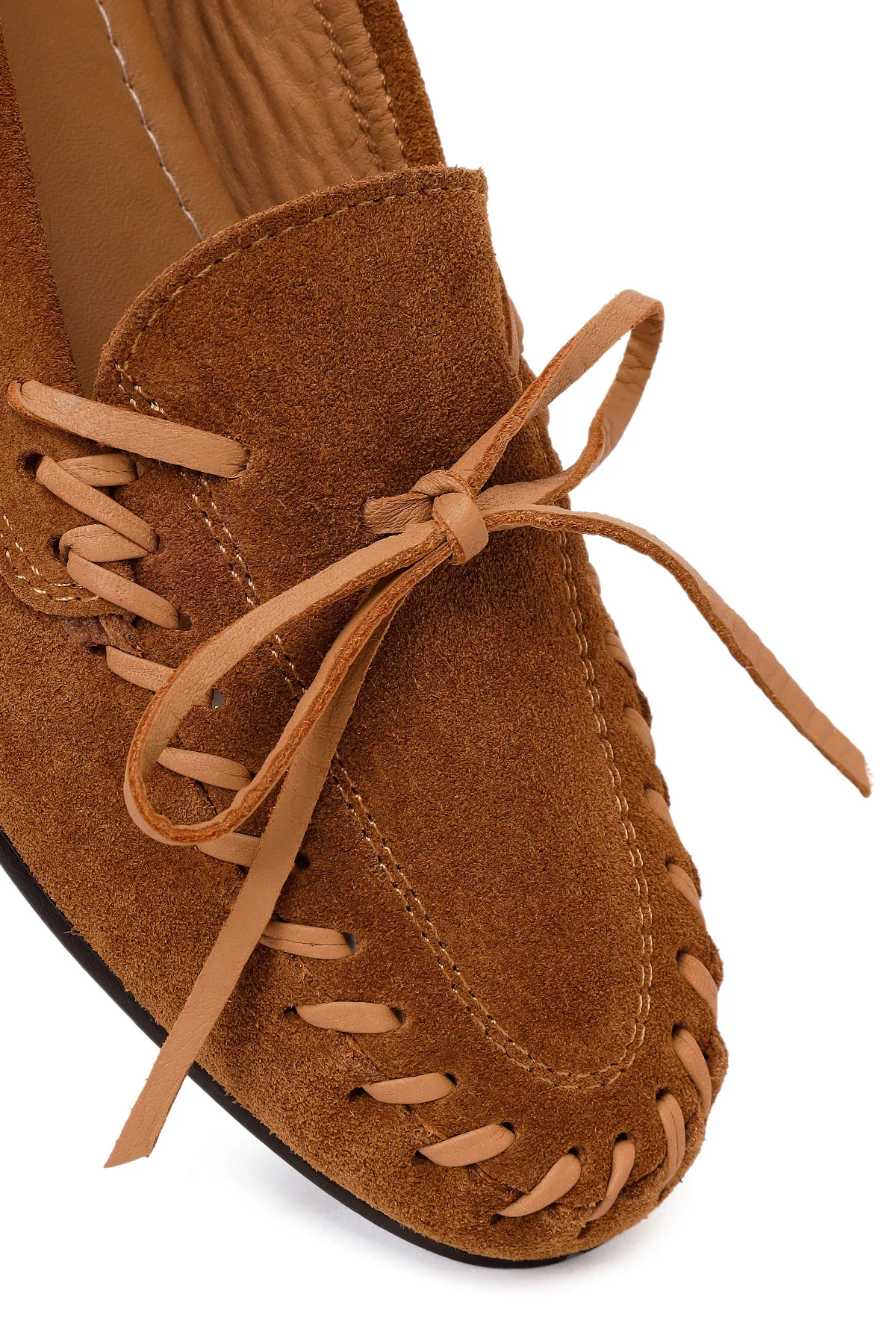 Kadın Taba Süet Deri Loafer - Image 9