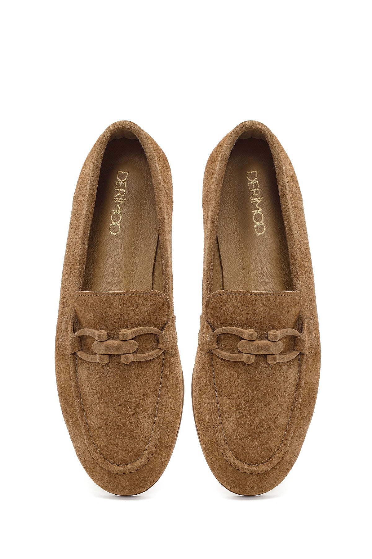 Kadın Taba Süet Deri Loafer - Image 4