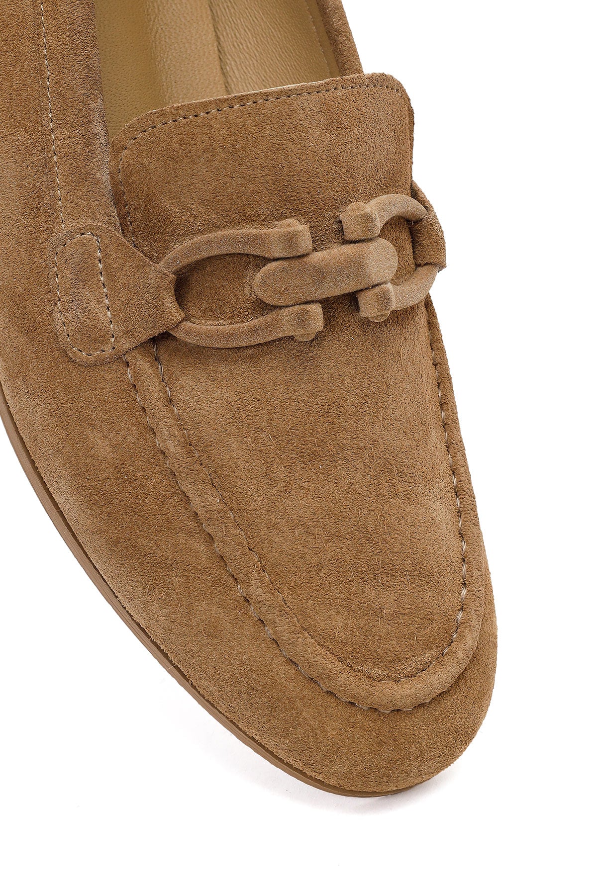 Kadın Taba Süet Deri Loafer - Image 9