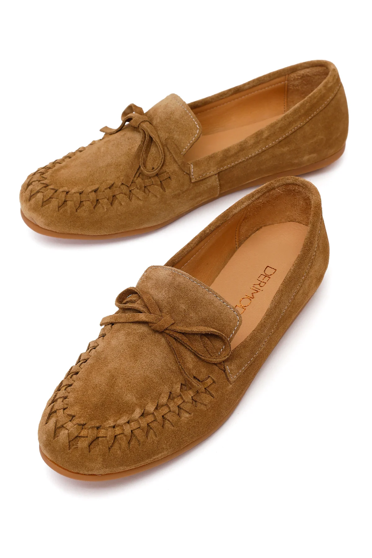 Kadın Taba Süet Deri Loafer - Image 11