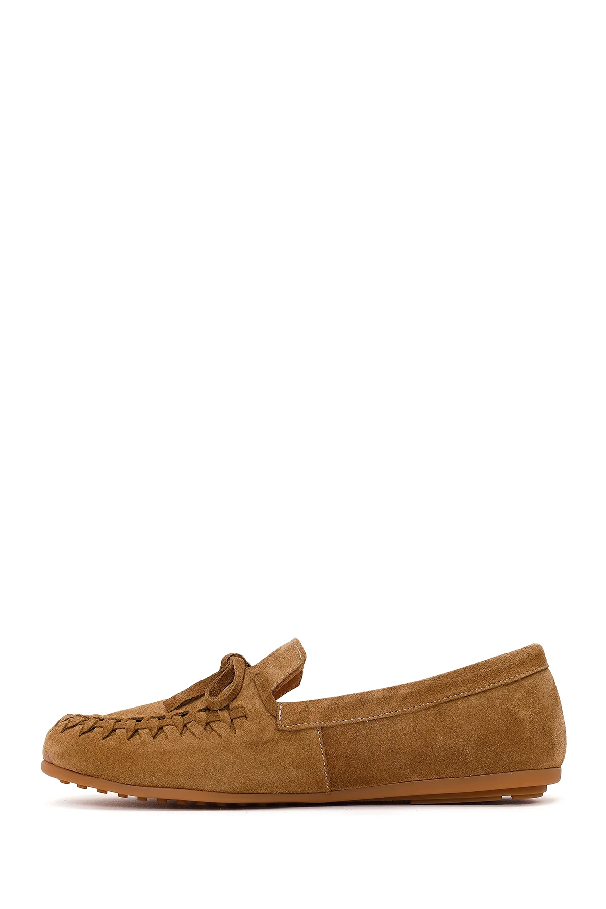 Kadın Taba Süet Deri Loafer - Image 4