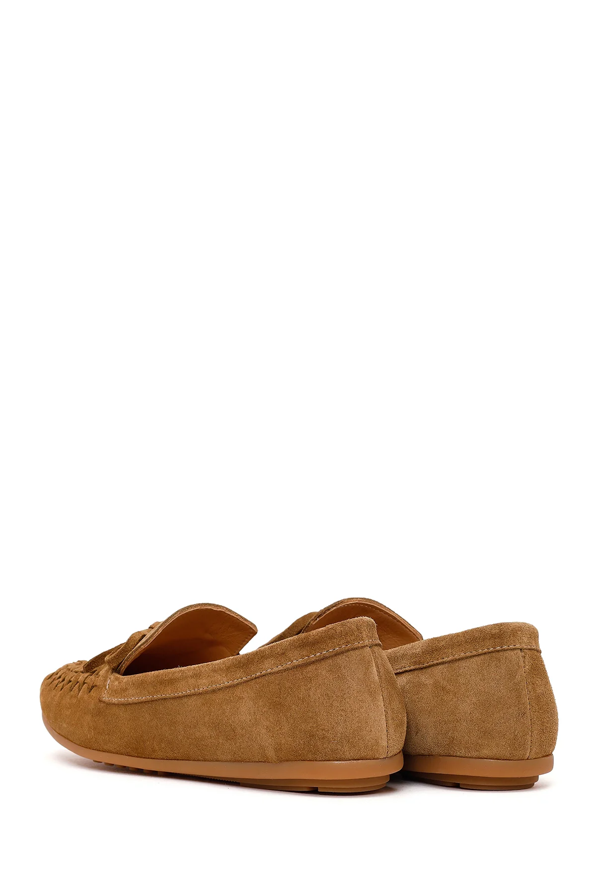 Kadın Taba Süet Deri Loafer - Image 7