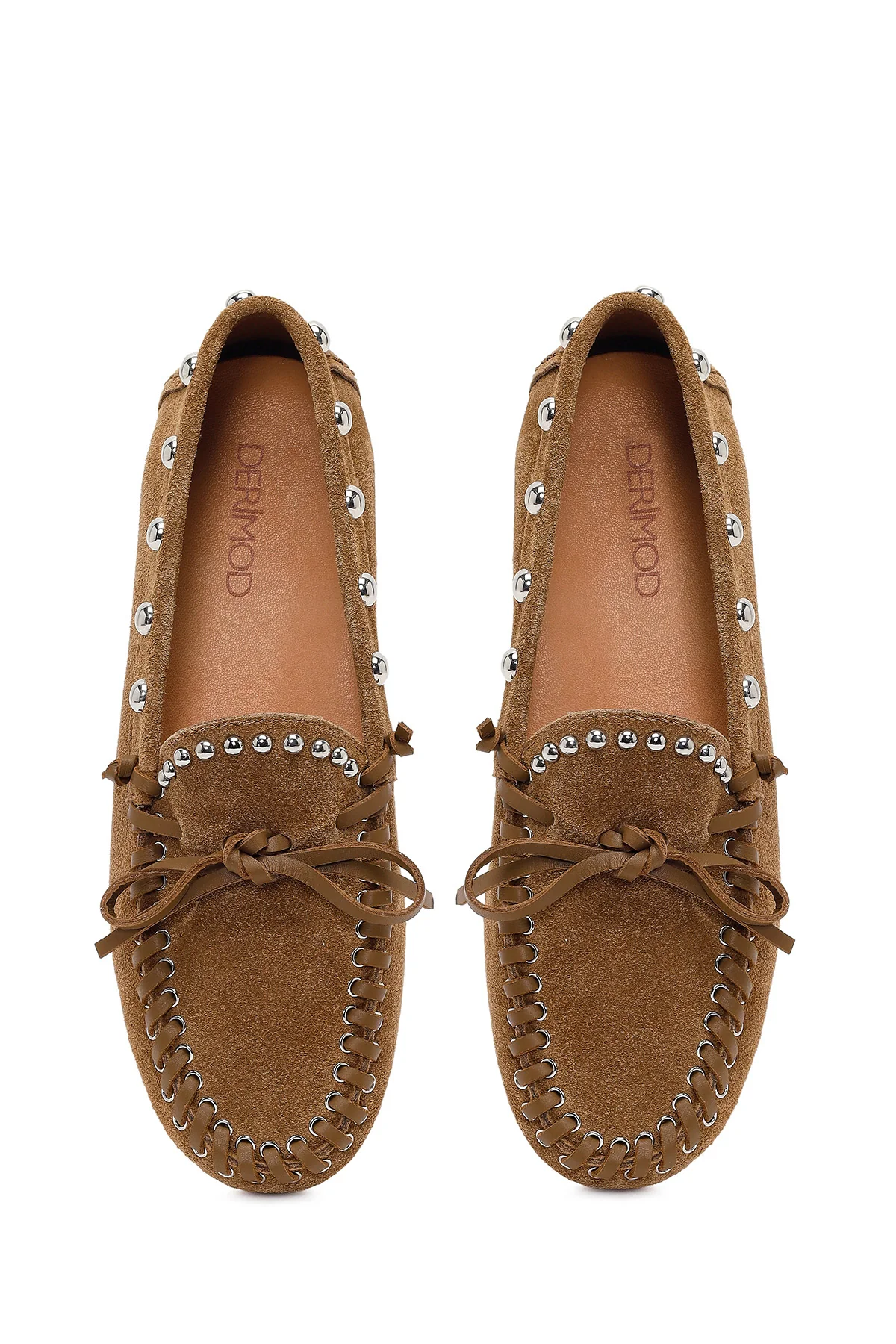 Kadın Taba Süet Deri Loafer - Image 5