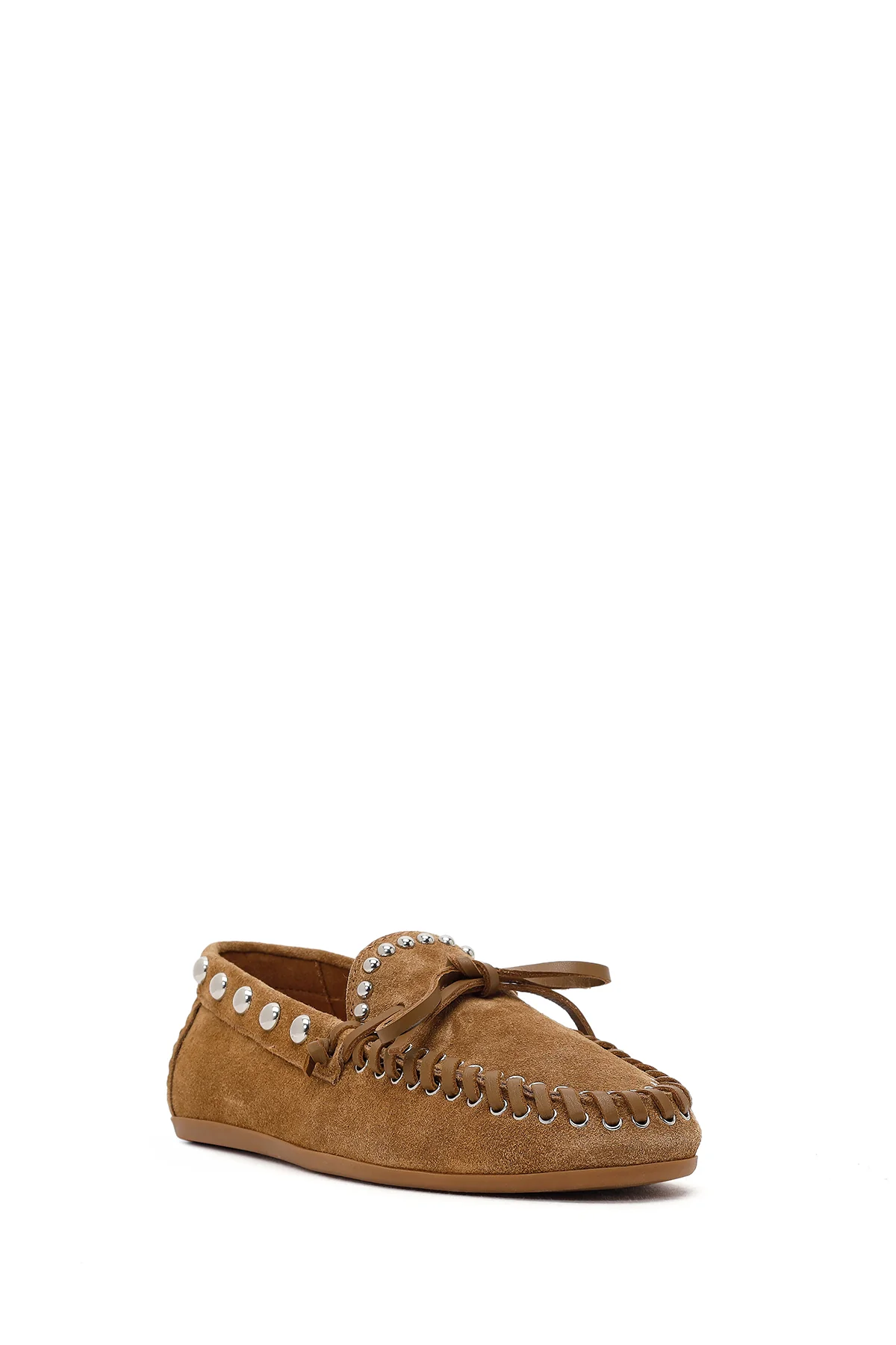 Kadın Taba Süet Deri Loafer - Image 8
