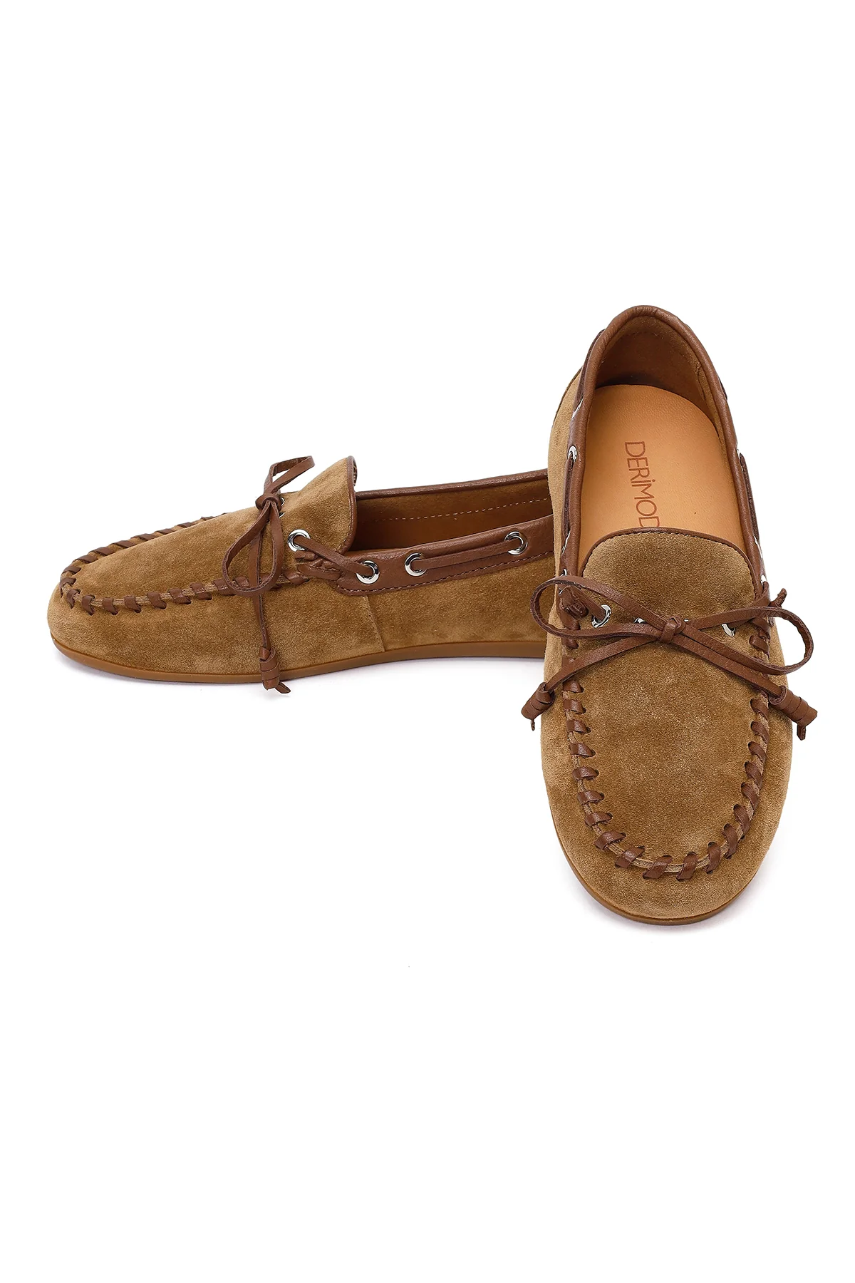 Kadın Taba Süet Deri Loafer - Image 10