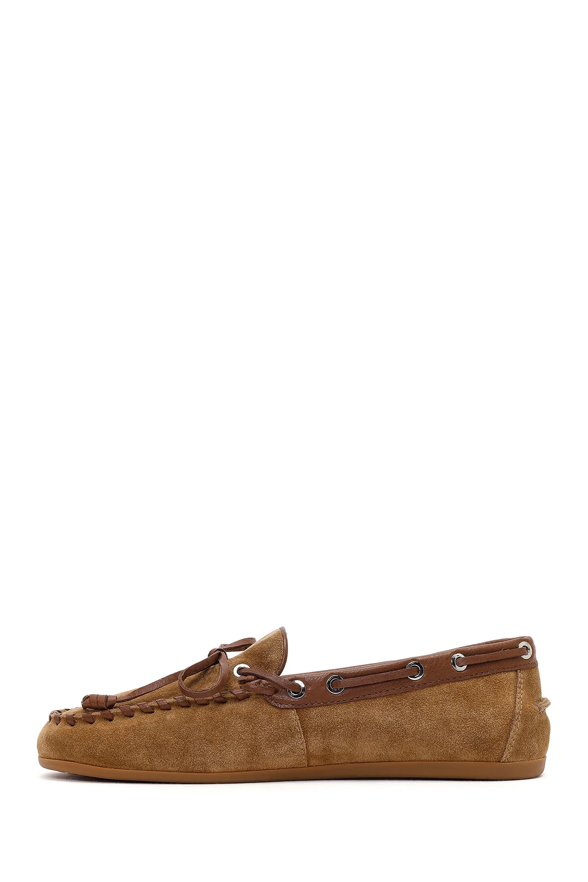 Kadın Taba Süet Deri Loafer - Image 3
