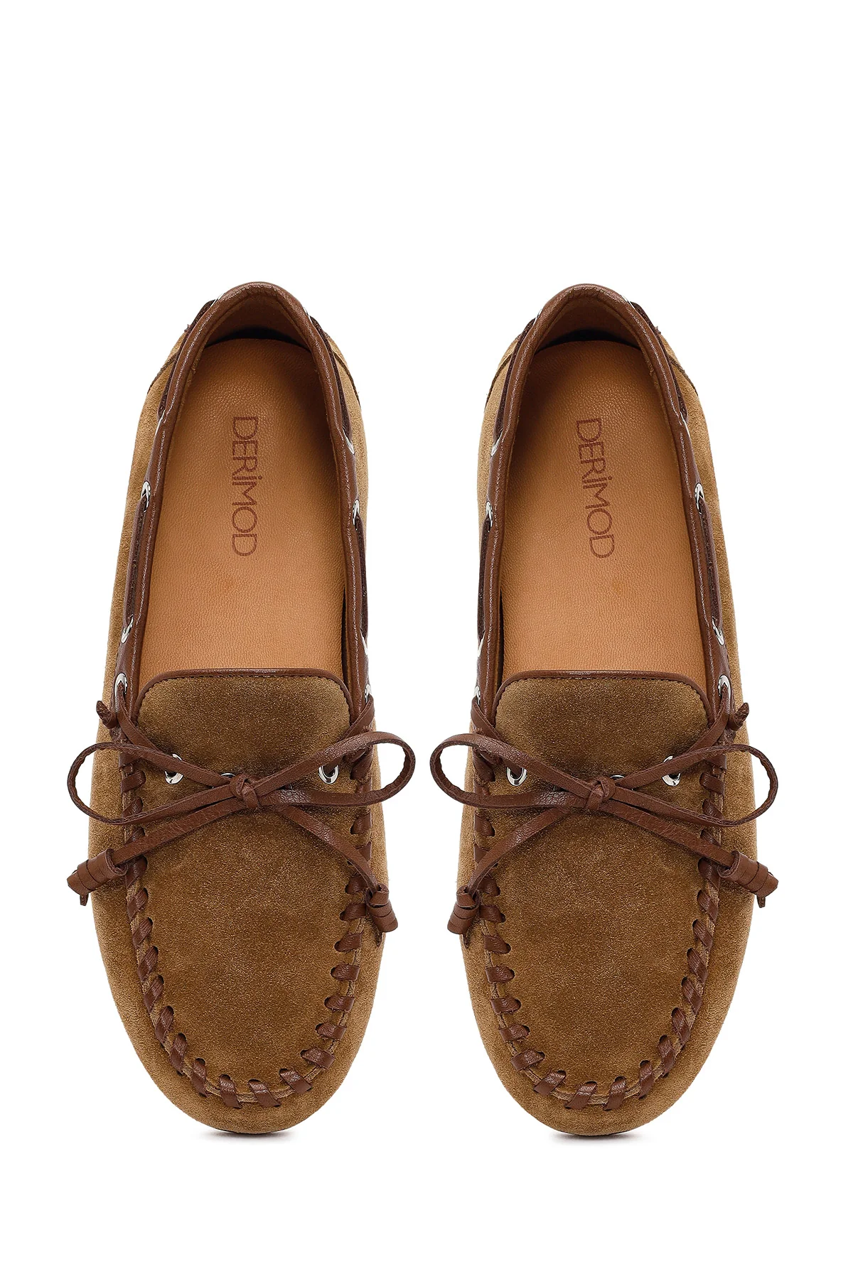 Kadın Taba Süet Deri Loafer - Image 4