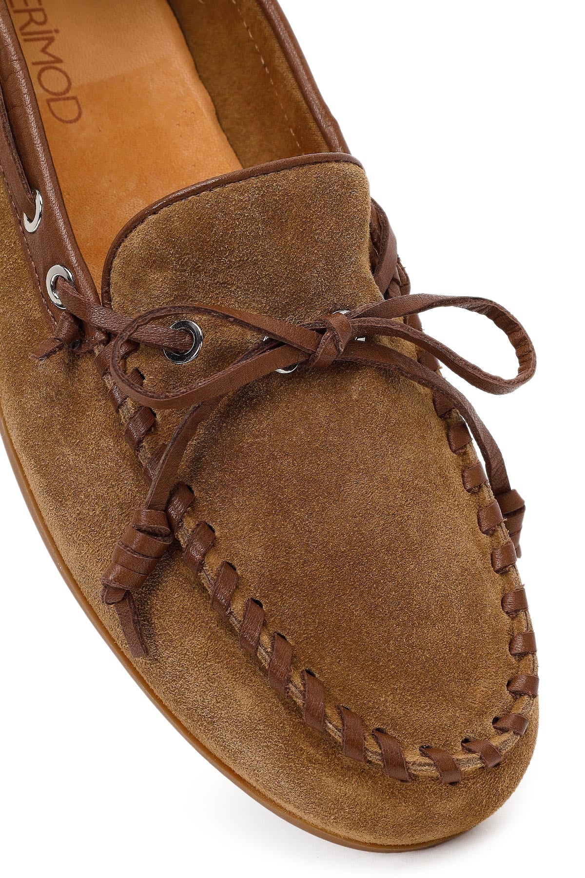 Kadın Taba Süet Deri Loafer - Image 9