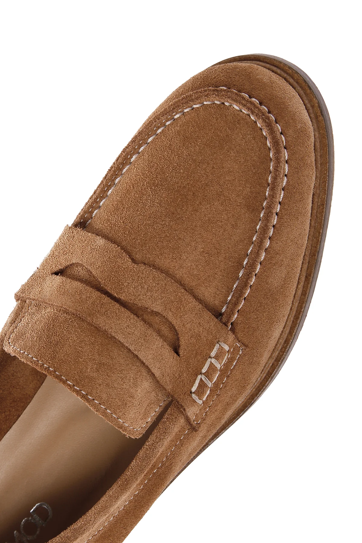Kadın Taba Süet Deri Maskülen Loafer - Image 11
